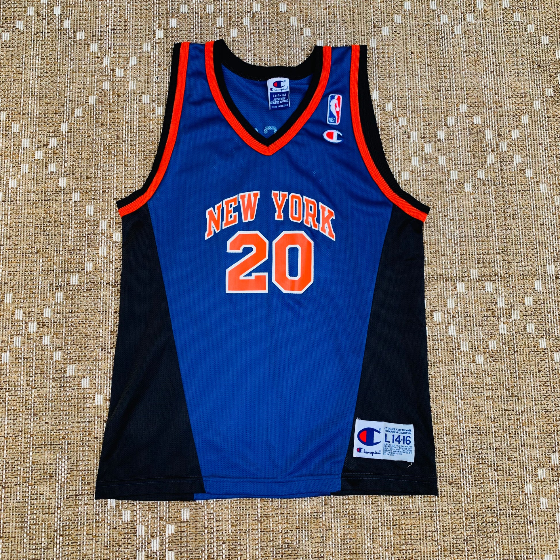 Allen Houston Kids New York Knicks Blue Champion Jersey Large