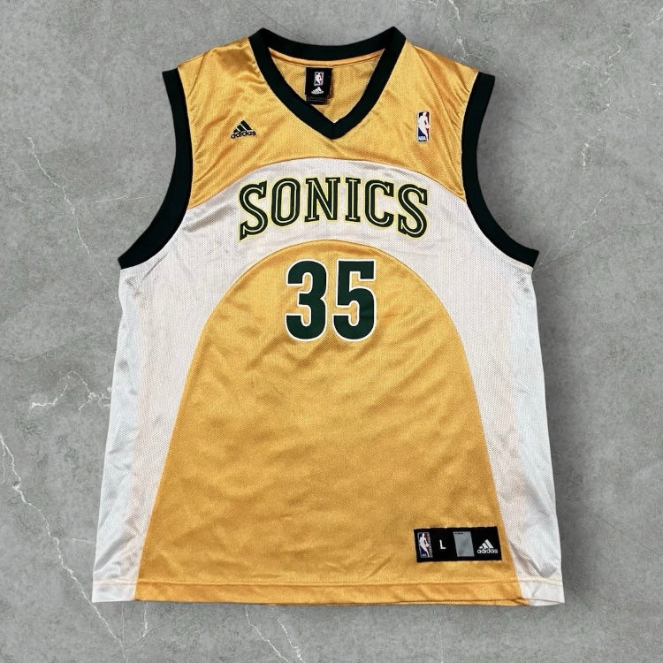 Kevin Durant Seattle Supersonics Yellow adidas Jersey Large