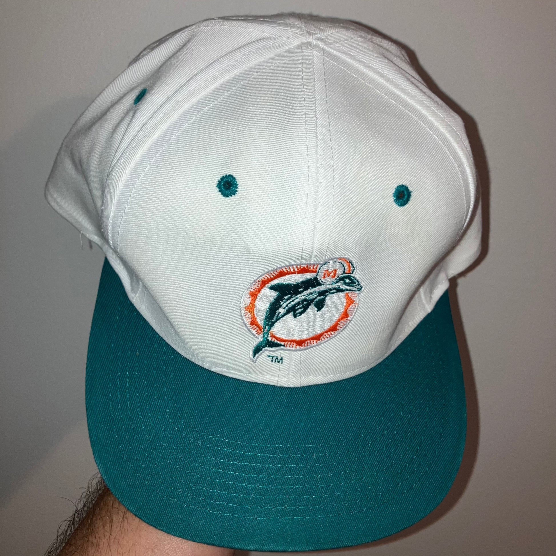 Miami Dolphins Logo 7 White Snapback Hat VTG