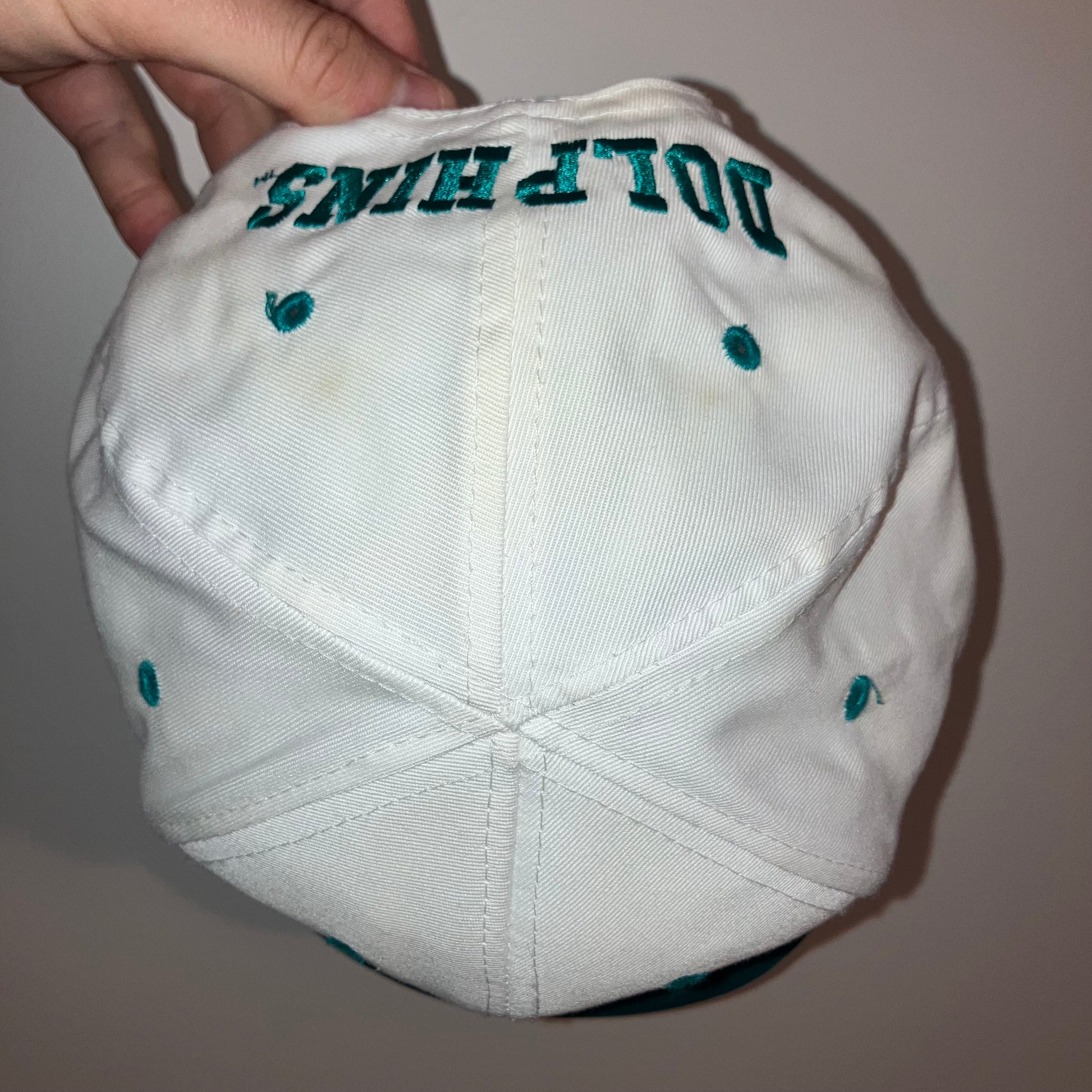 Miami Dolphins Logo 7 White Snapback Hat VTG