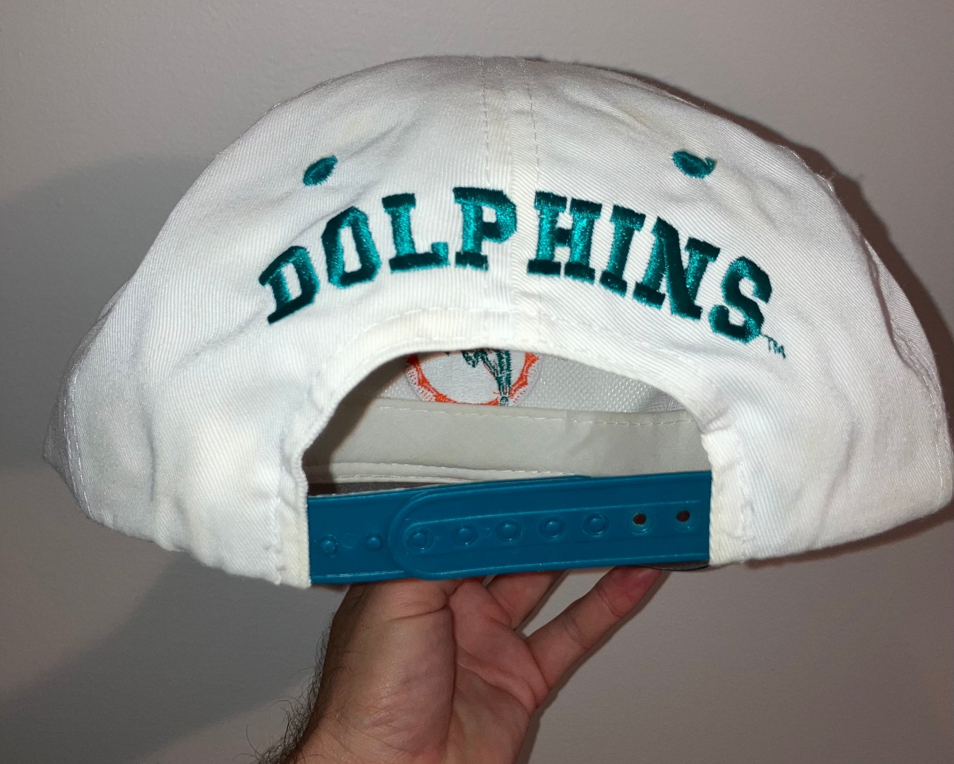 Miami Dolphins Logo 7 White Snapback Hat VTG