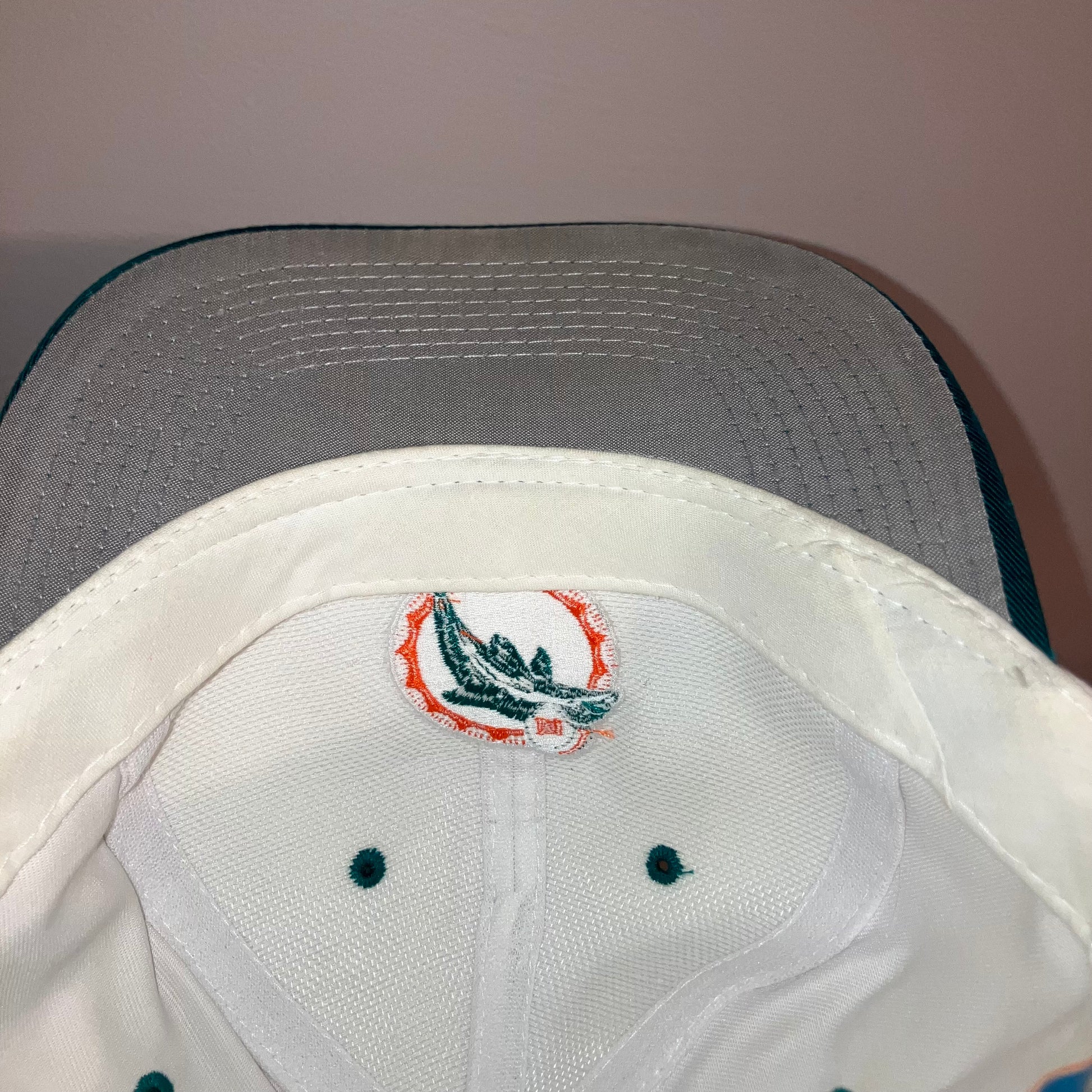 Miami Dolphins Logo 7 White Snapback Hat VTG