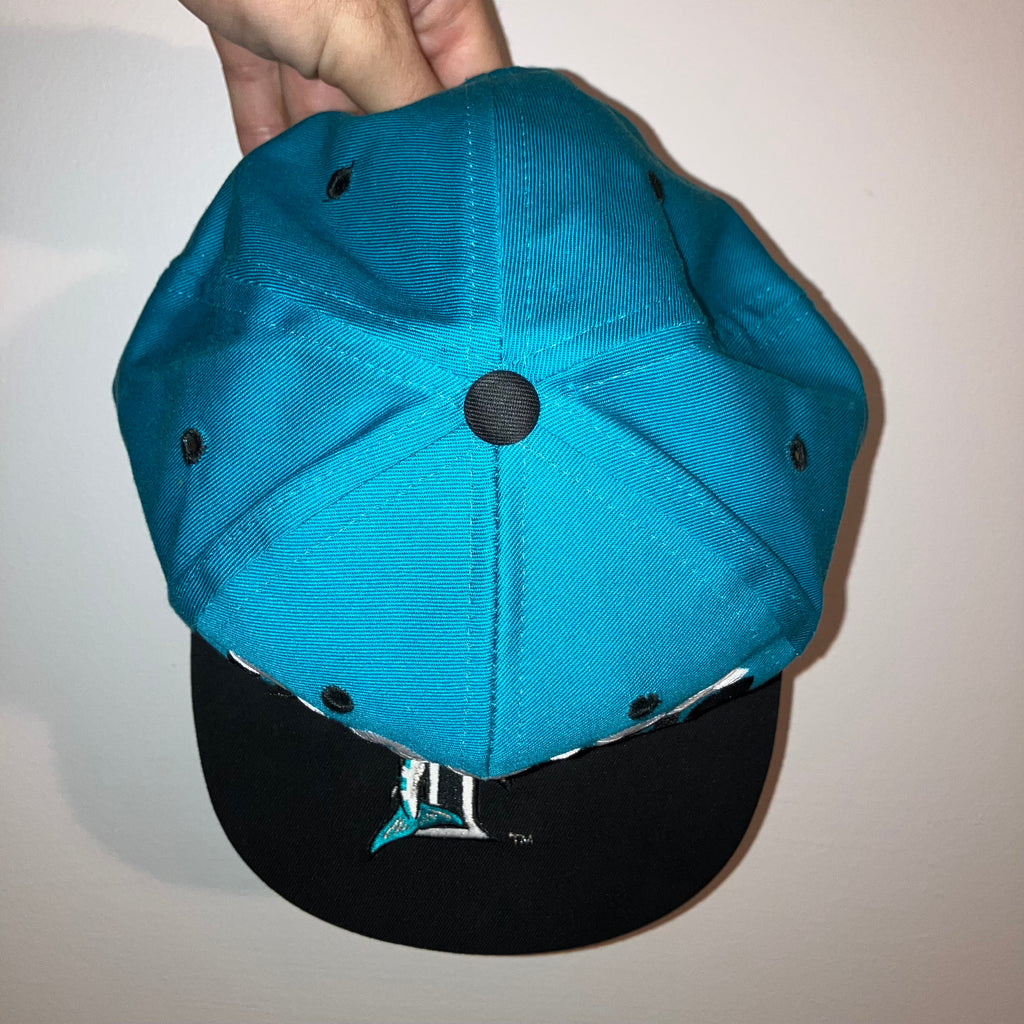 Florida Marlins AOP Teal Snapback Hat VTG