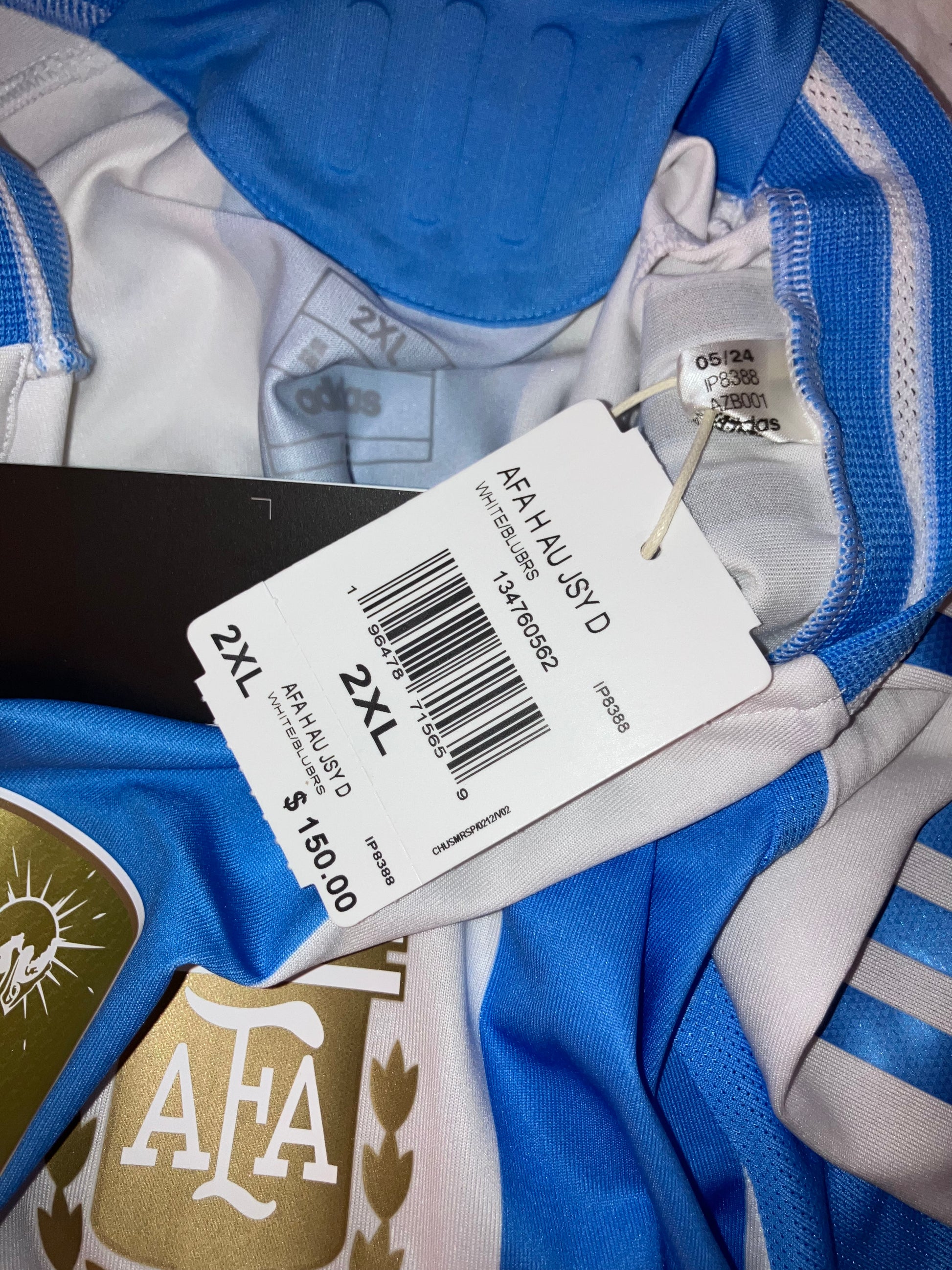 Argentina NWT 2024 Player Authentic Home adidas Jersey 2XL