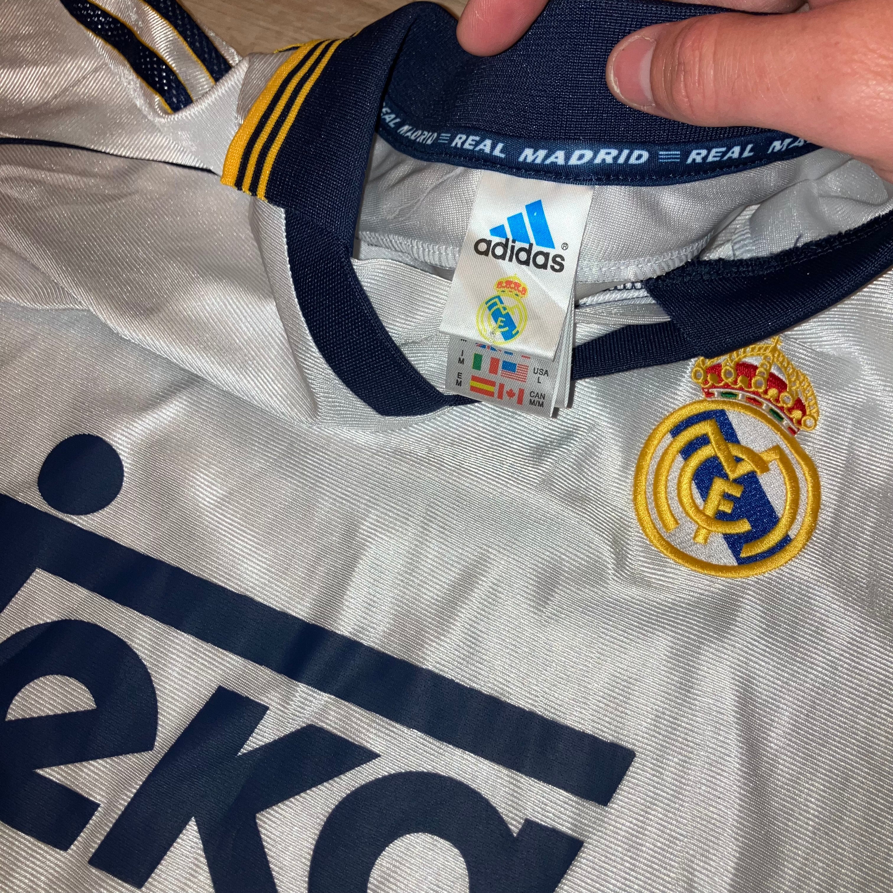 Real Madrid 1999/2000 Home adidas Jersey Large