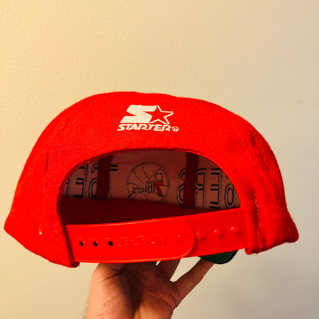 Philadelphia 76ers Starter The Natural Red Wool Snapback Hat