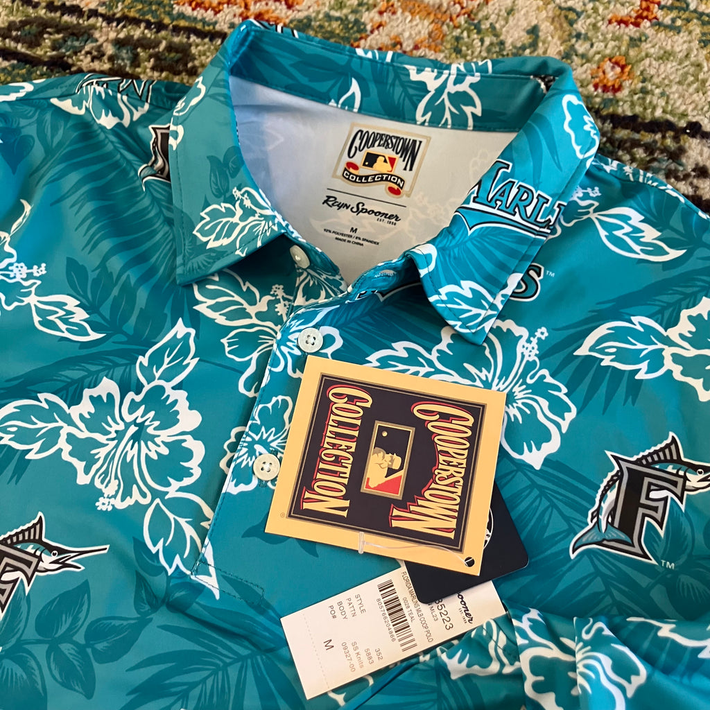 Florida Marlins NWT Reyn Spooner Teal Polo Medium