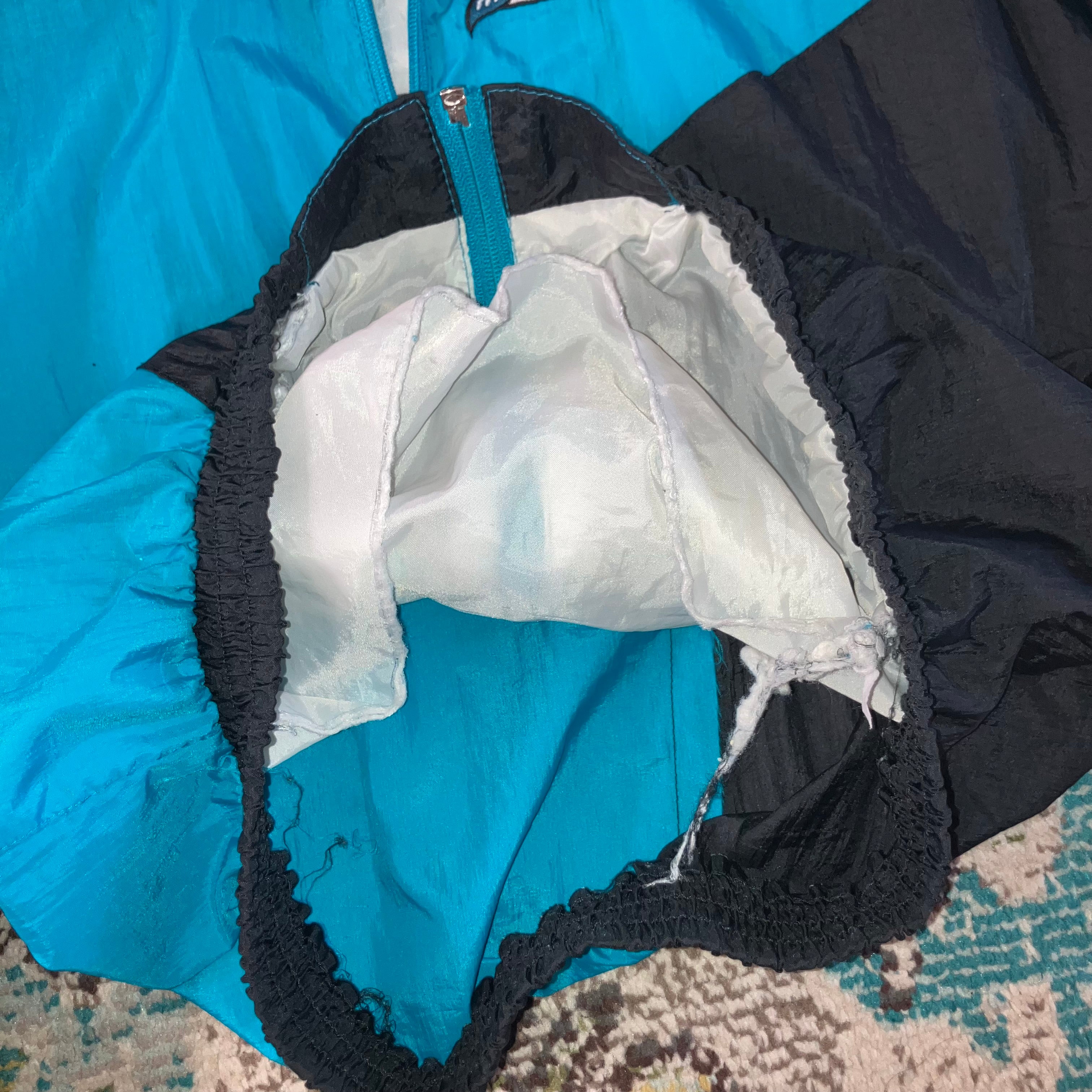 Florida Marlins Mighty-Mac Teal Windbreaker Hoodie Jacket Medium