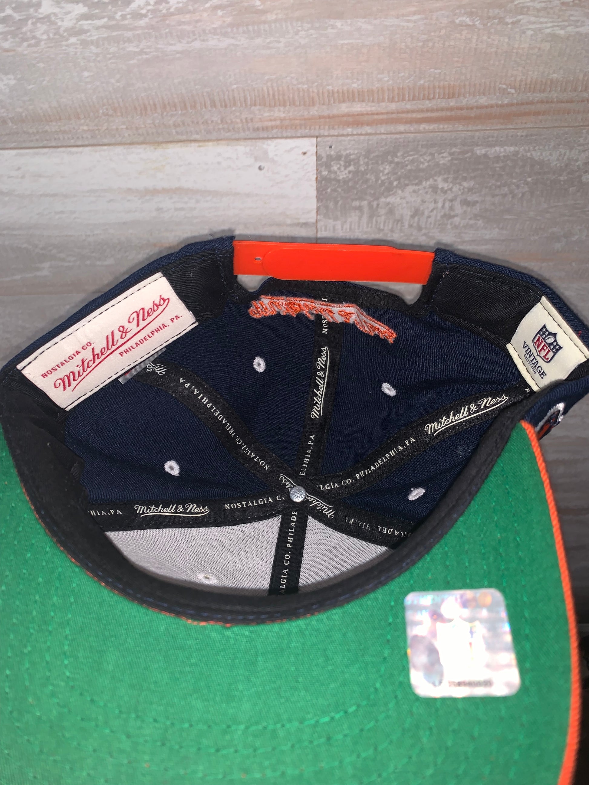 Chicago Bears Script Mitchell & Ness Wool Navy Snapback Hat