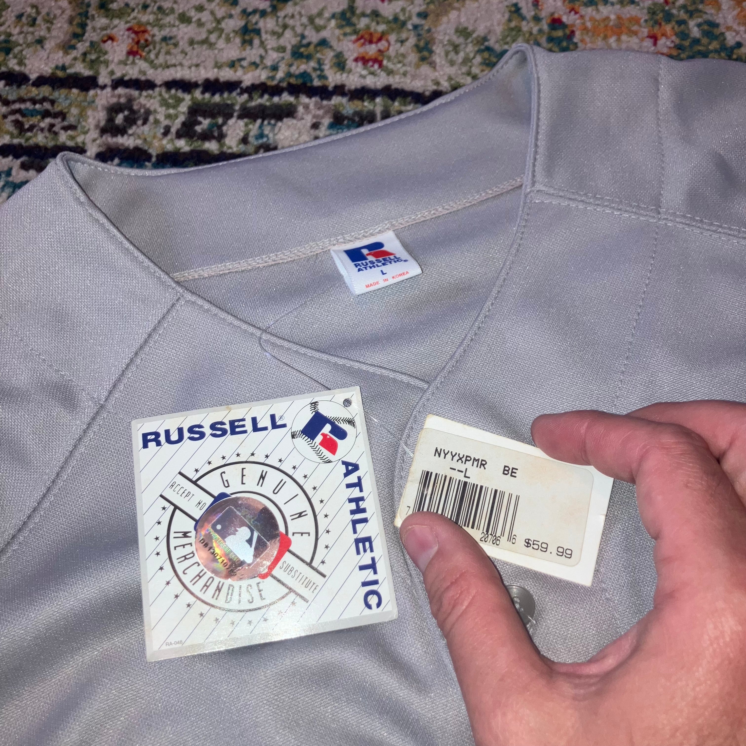 Bernie Williams NWT New York Yankees Road Gray Russell Athletic Jersey Large