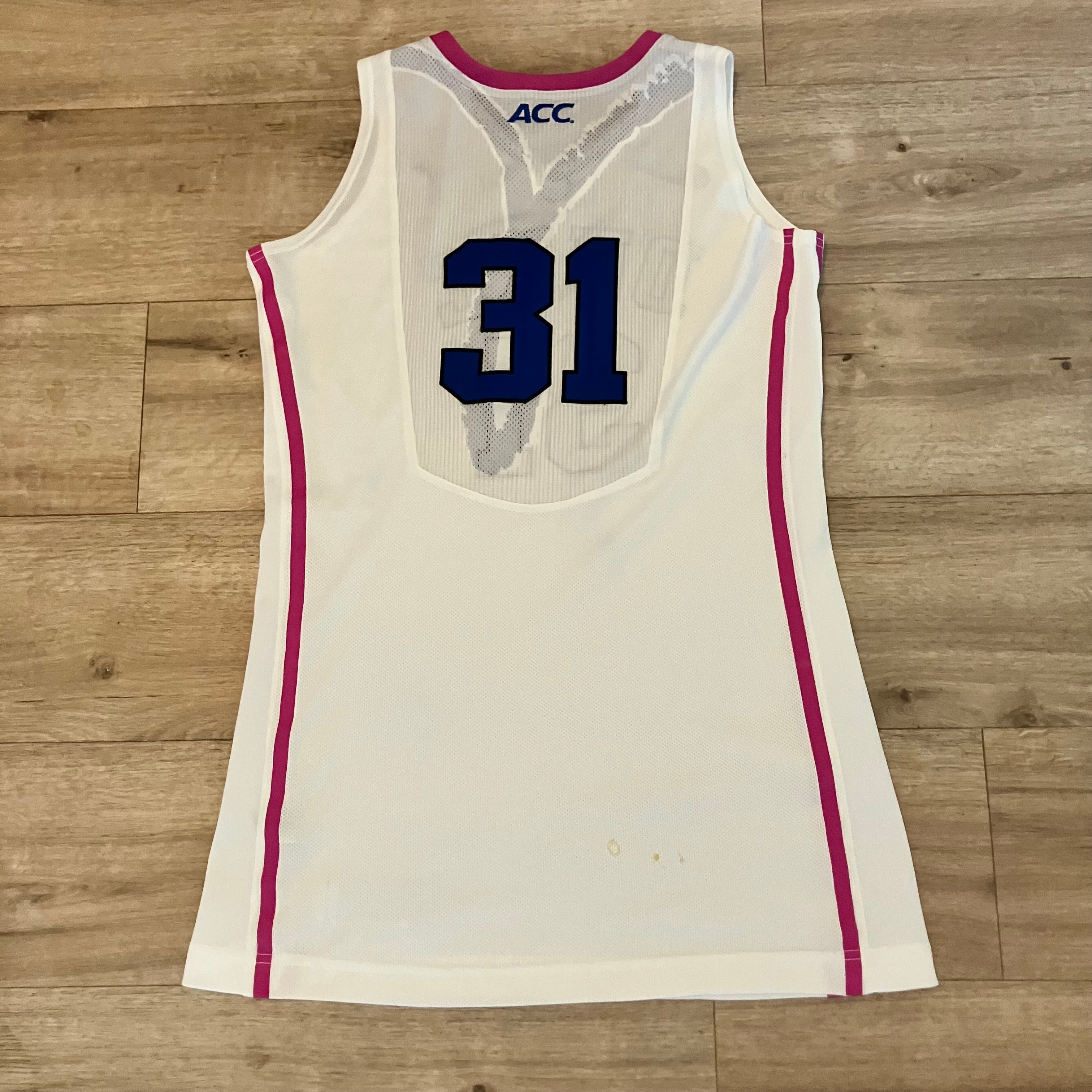 Duke Blue Devils #31 Women Pink Awareness Nike Jersey 46