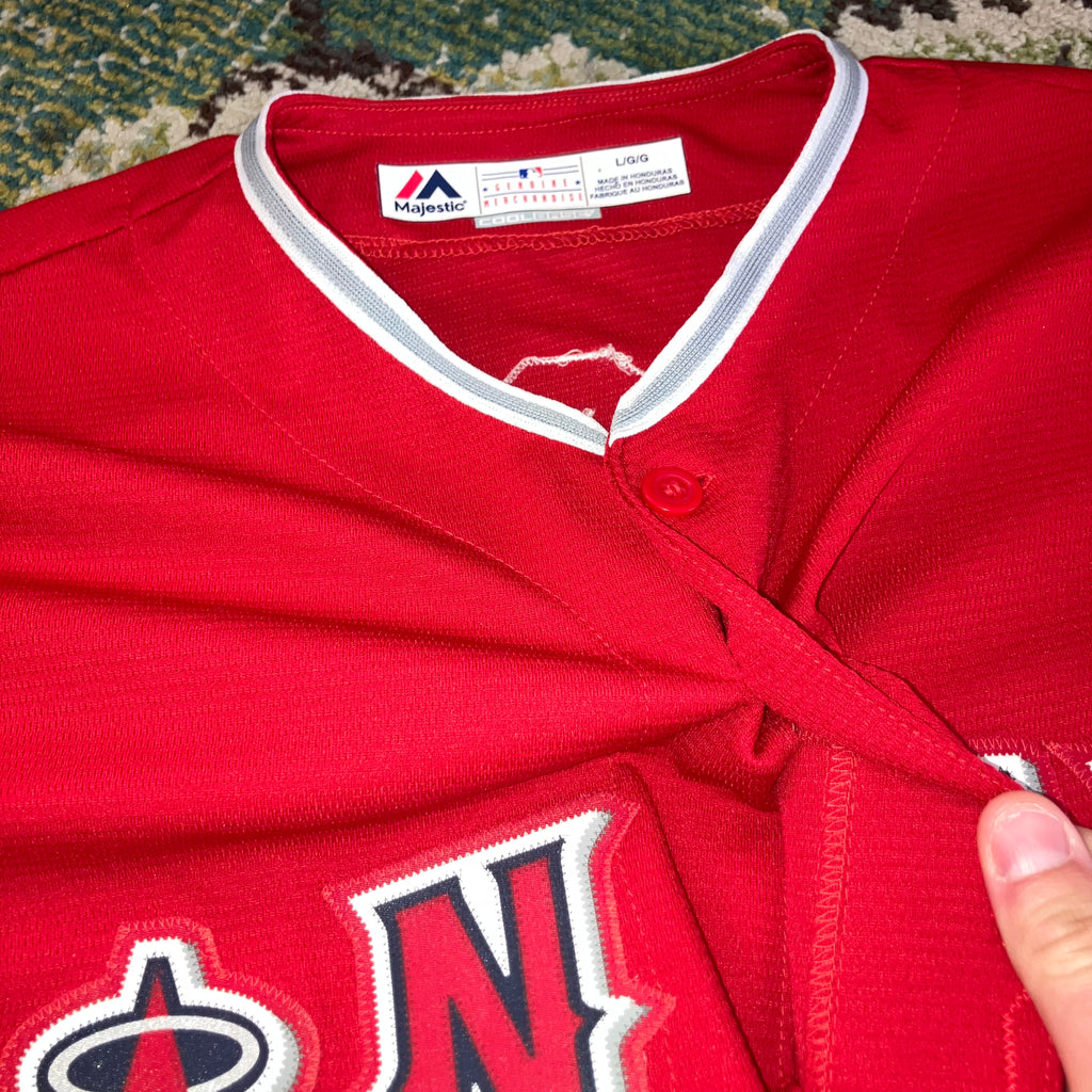 Mike Trout Anaheim Angels Red 7700 Majestic Jersey Large
