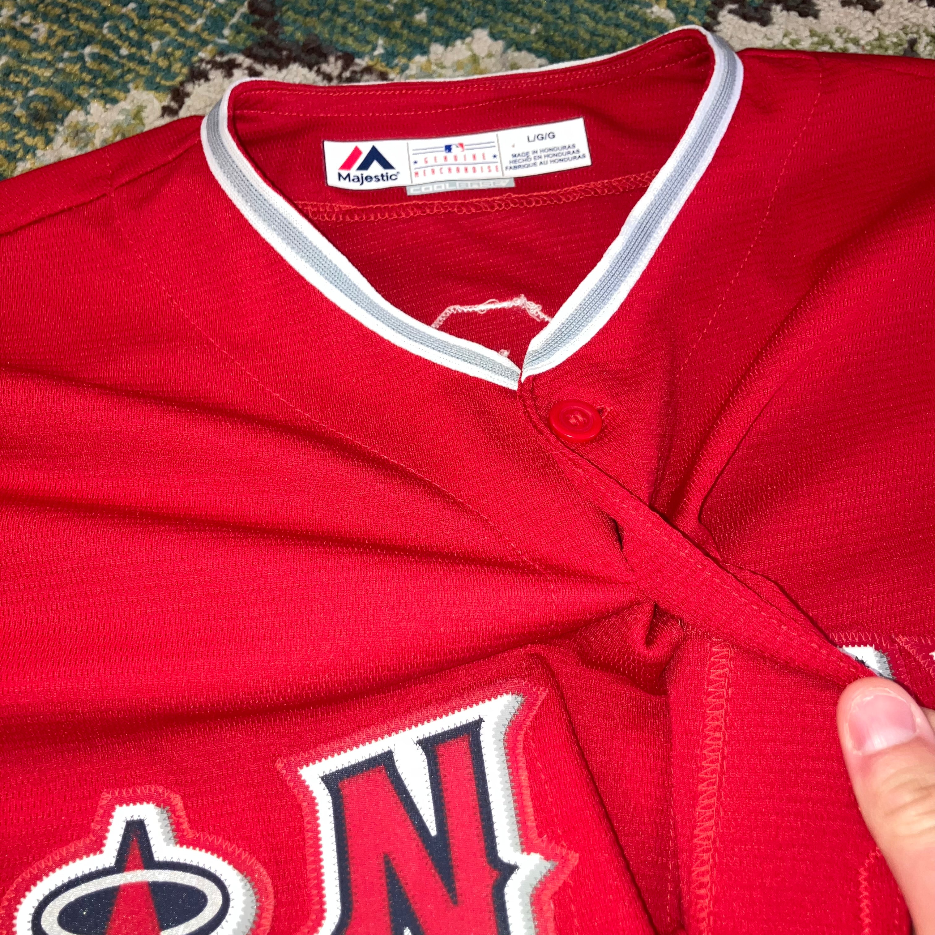 Mike Trout Anaheim Angels Red 7700 Majestic Jersey Large