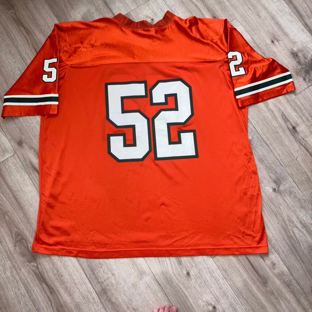 Miami Hurricanes 1995 #52 Orange Nike Jersey XL