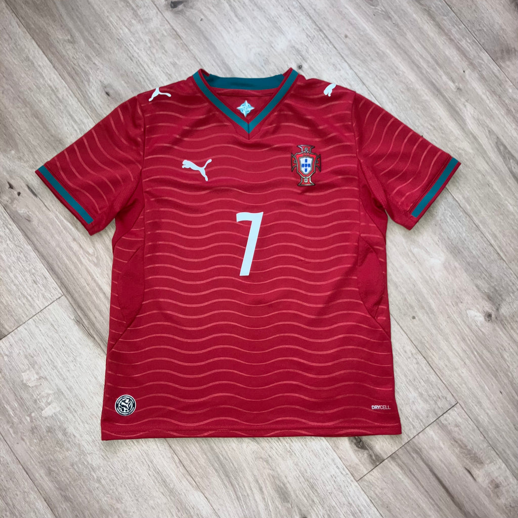 Cristiano Ronaldo Kids 2025 Portugal Home Red Puma Jersey Medium