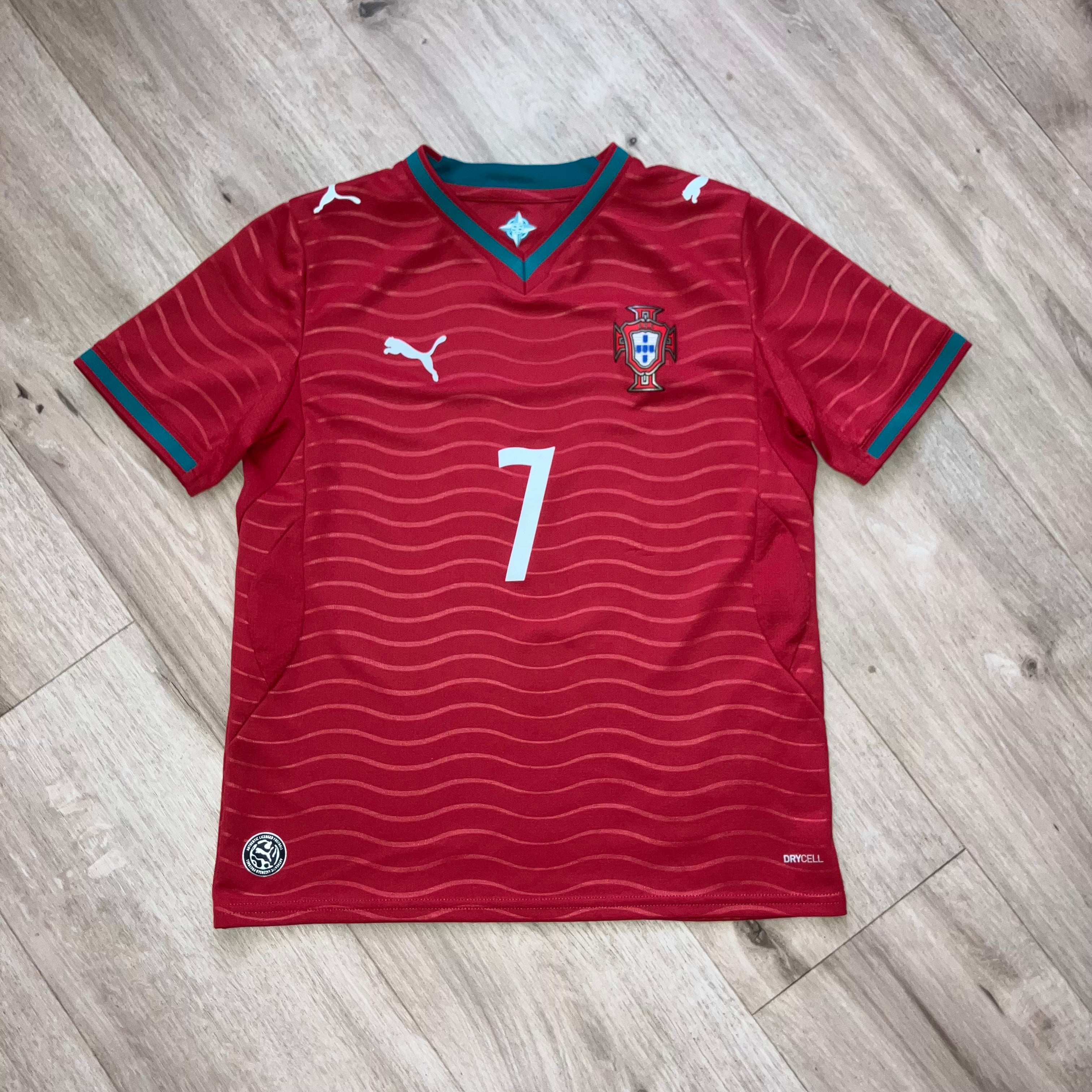 Cristiano Ronaldo Kids 2025 Portugal Home Red Puma Jersey Medium