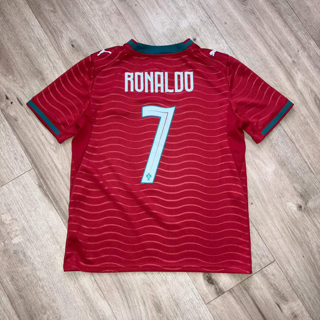 Cristiano Ronaldo Kids 2025 Portugal Home Red Puma Jersey Medium