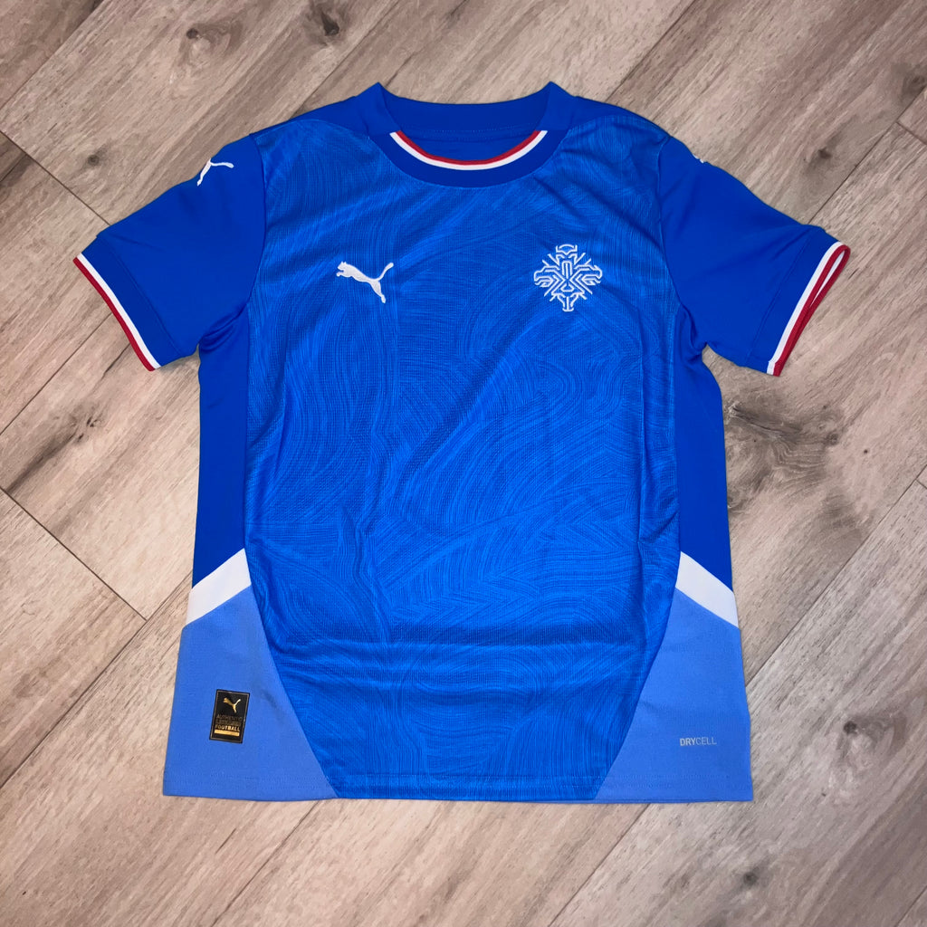 Iceland Kids 2024 Blue Puma Home Jersey Medium