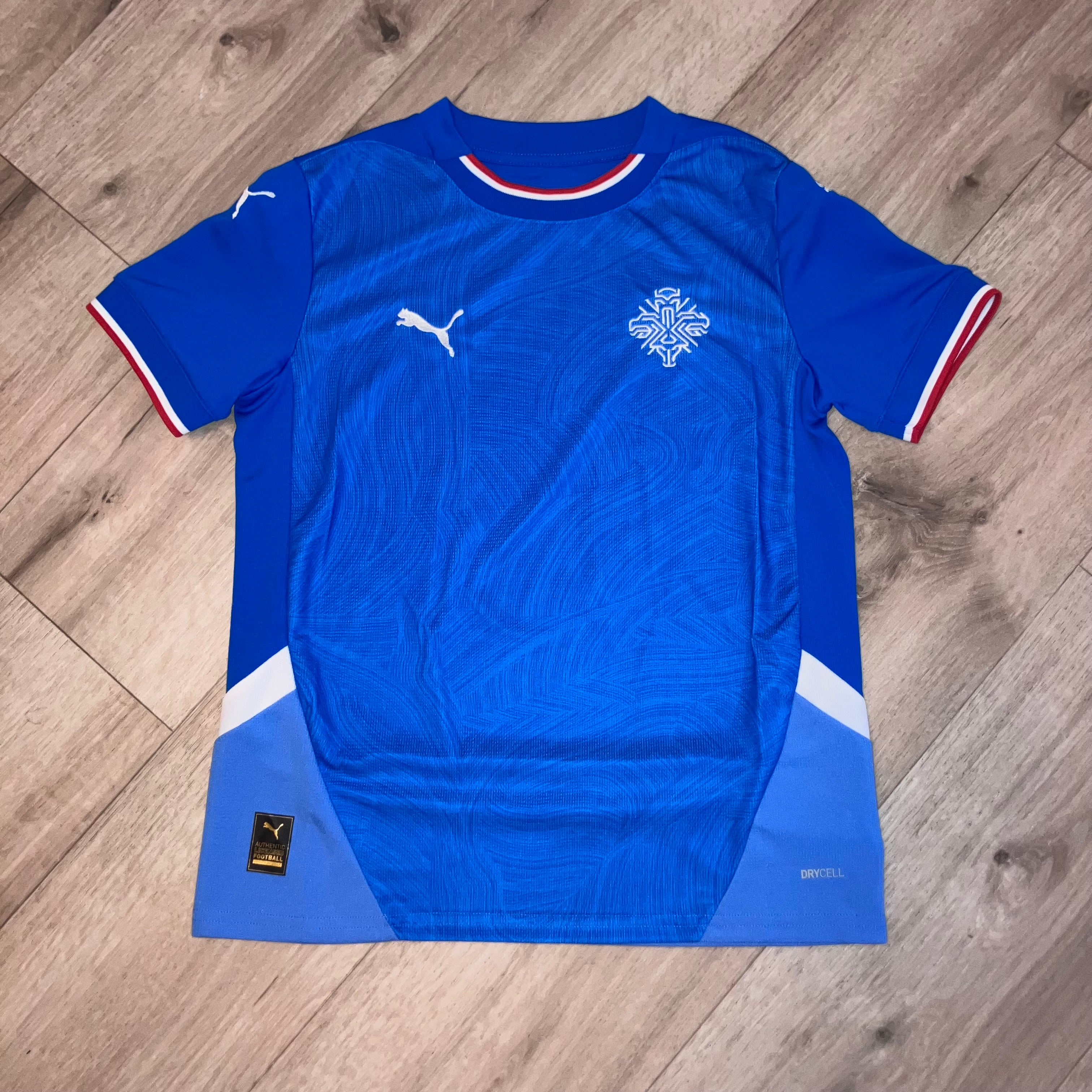 Iceland Kids 2024 Blue Puma Home Jersey Medium