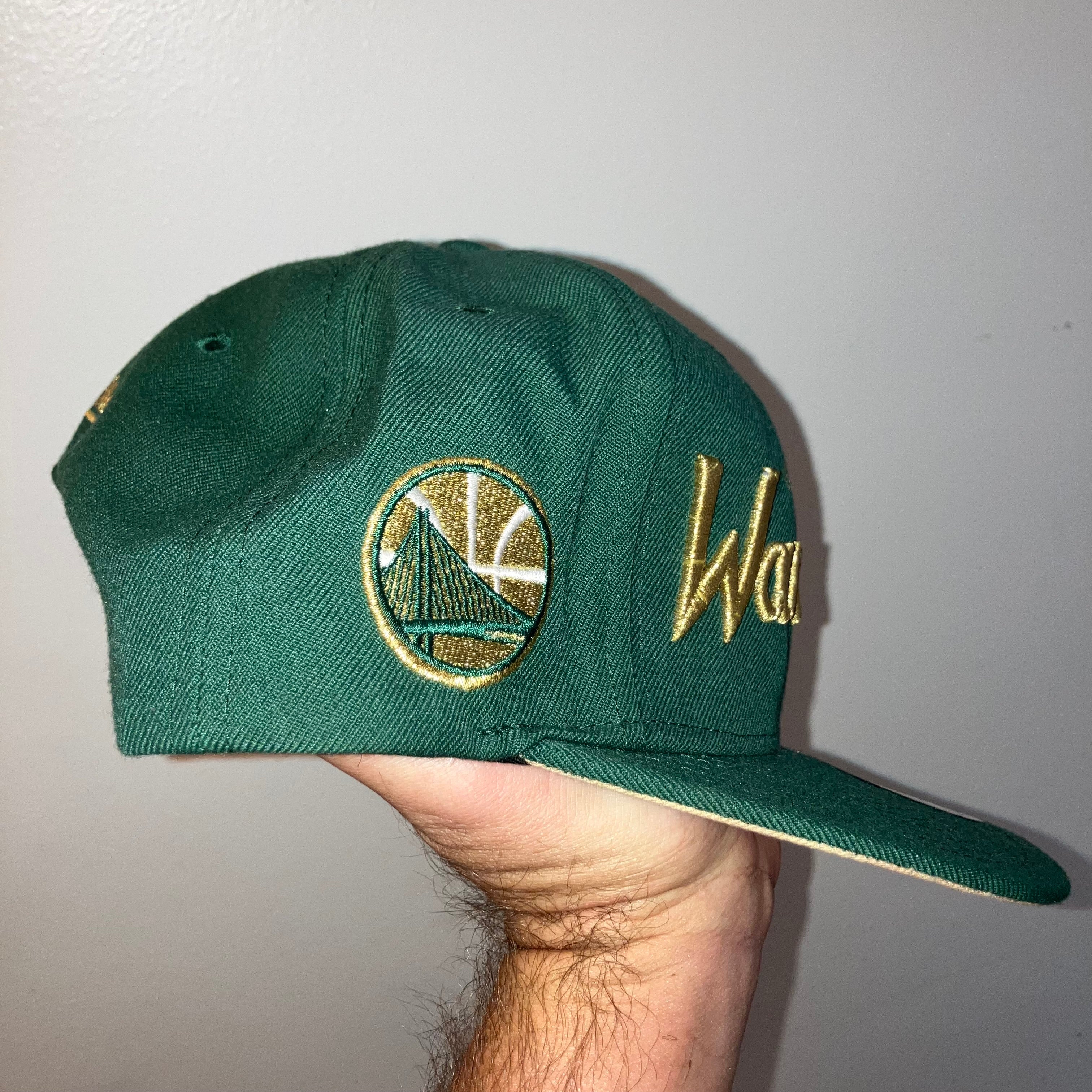 Golden State Warriors Clover St Patrick Snapback Hat Green