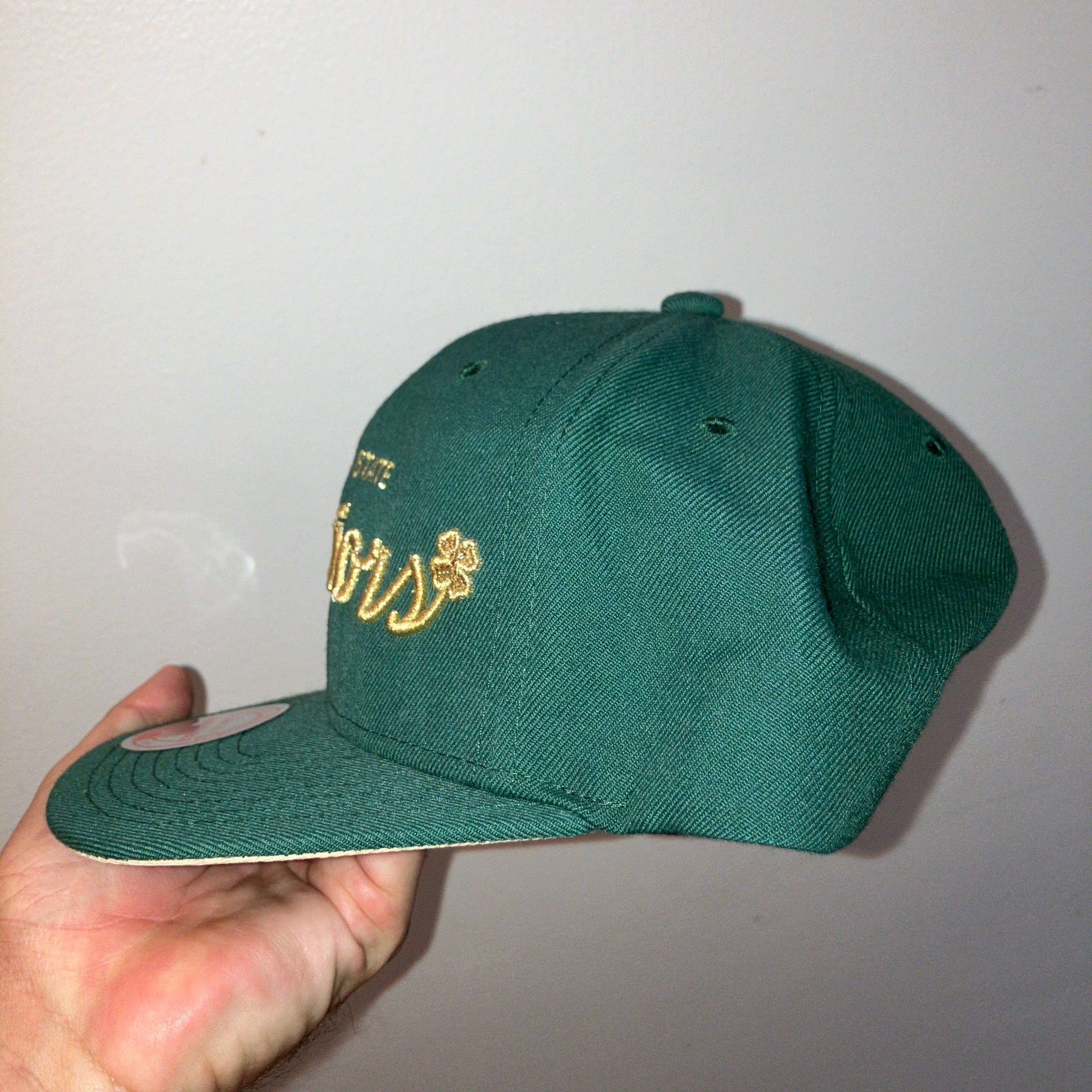 Golden State Warriors Clover St Patrick Snapback Hat Green