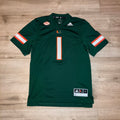 Miami Hurricanes #1 Green adidas Limited Jersey Small