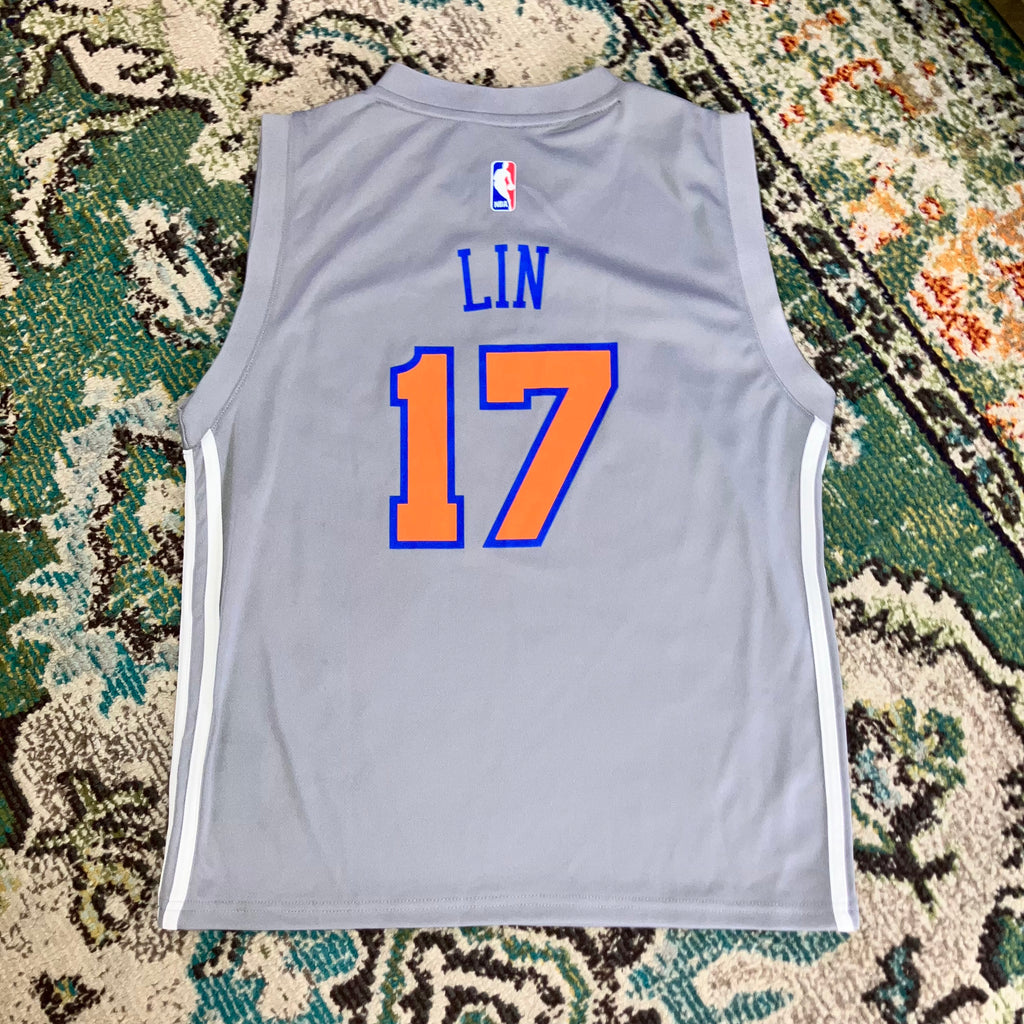Kids Jeremy Lin New York Knicks Gray adidas Jersey Large