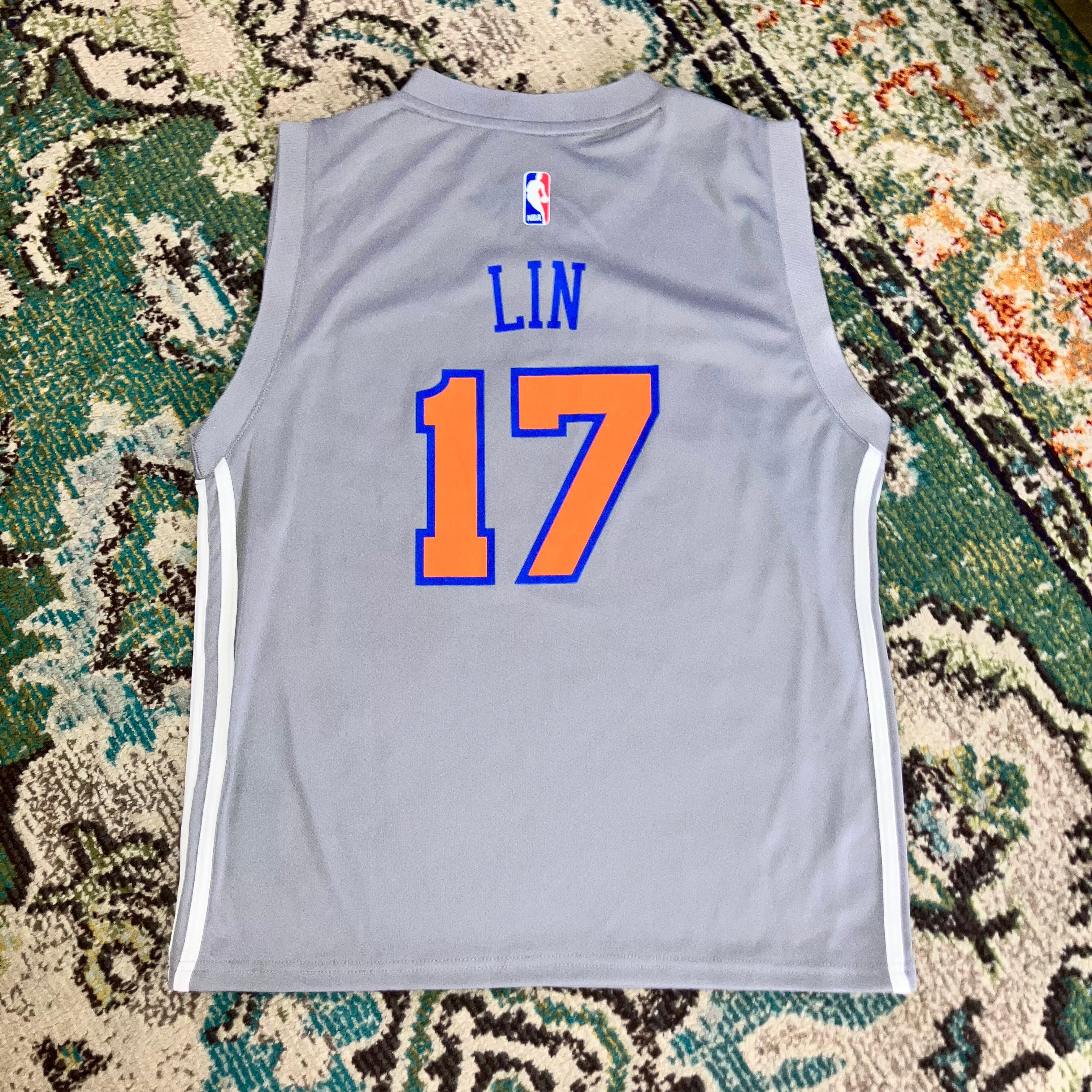 Kids Jeremy Lin New York Knicks Gray adidas Jersey Large