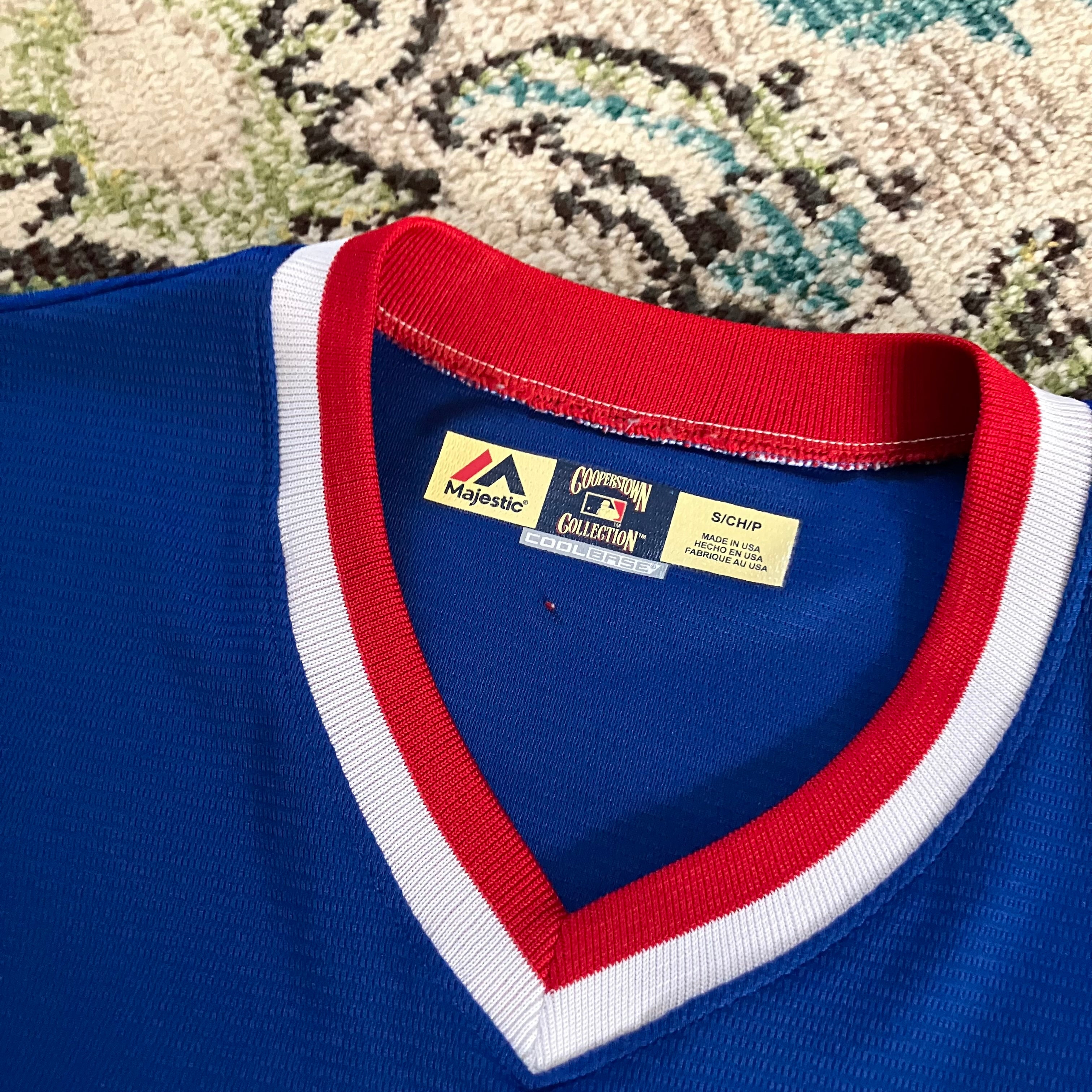 1989 Chicago Cubs Cooperstown Majestic Blue Road Jersey Small