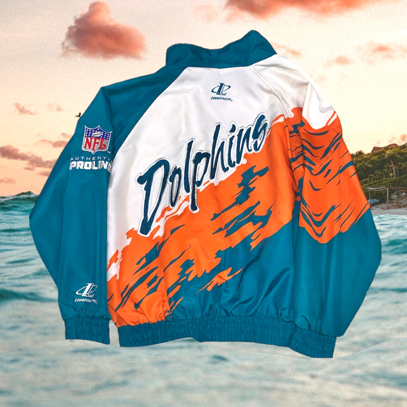 Miami Dolphins Logo Athletic Splash Jacket Windbreaker XL Pro Line