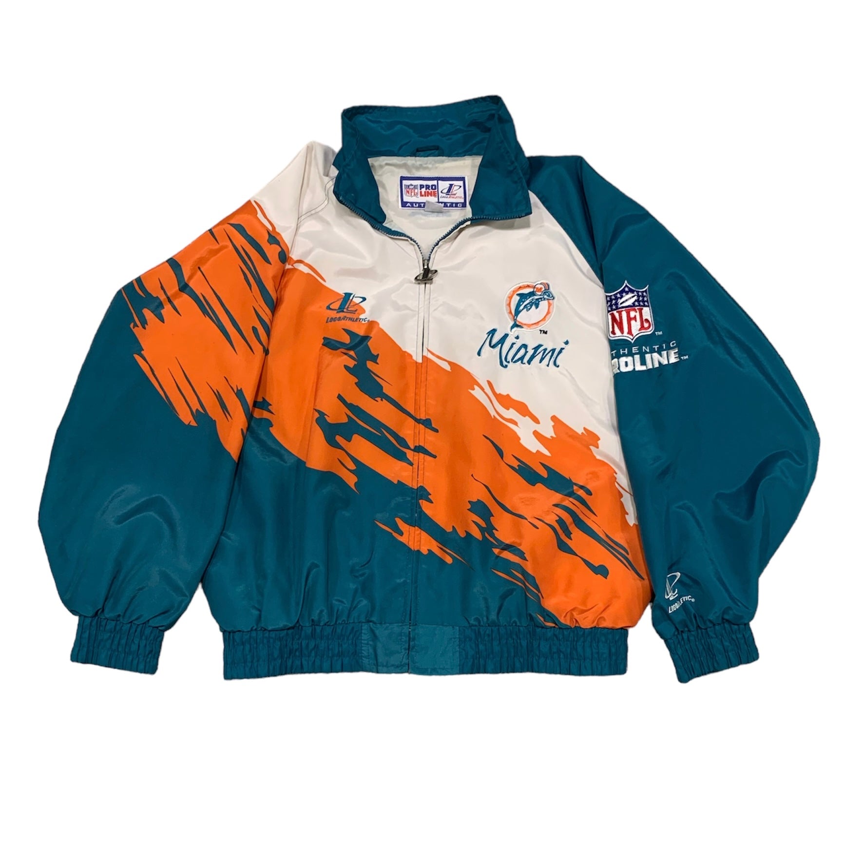 Miami Dolphins Logo Athletic Splash Jacket Windbreaker XL Pro Line