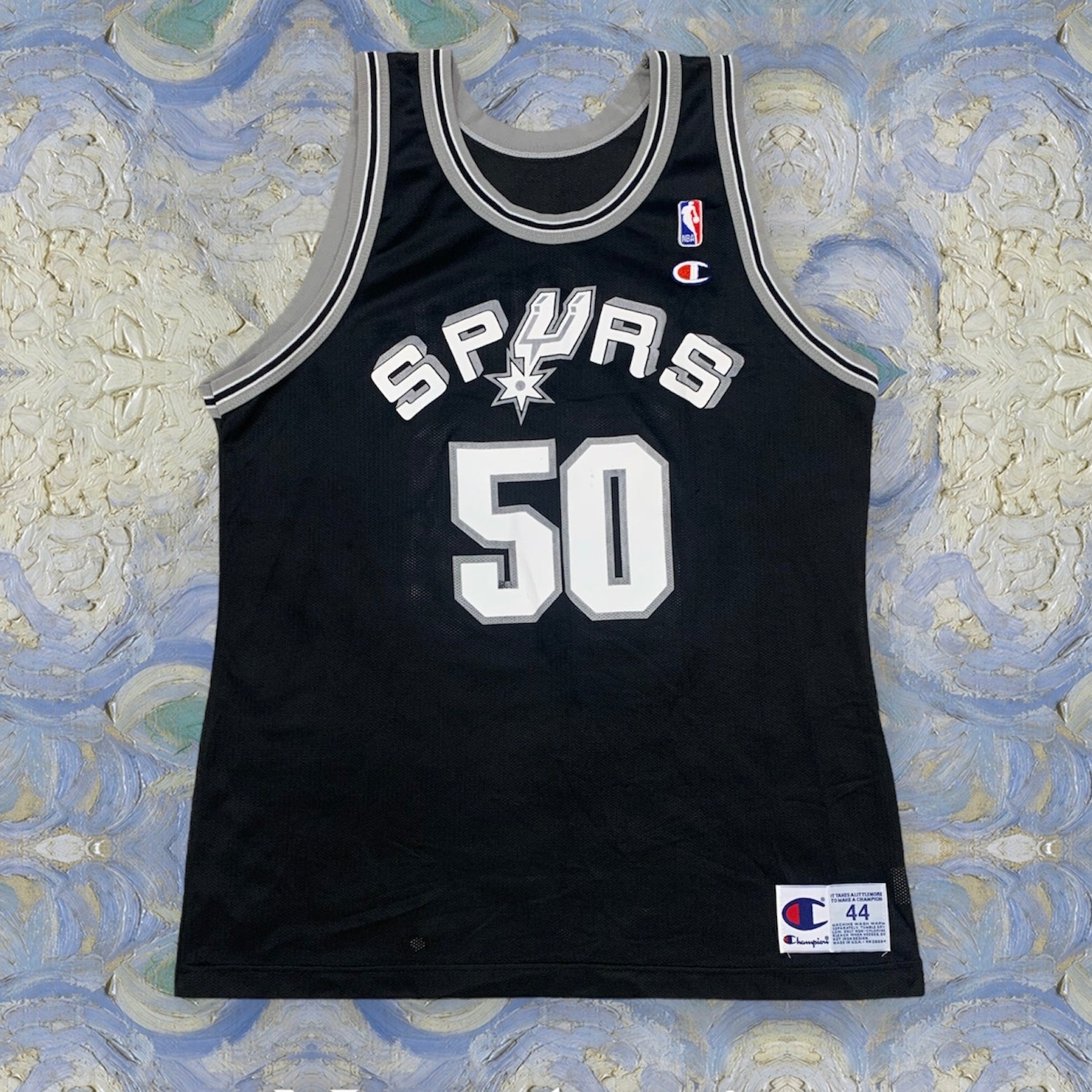 David Robinson San Antonio Spurs Black Champion Jersey 44