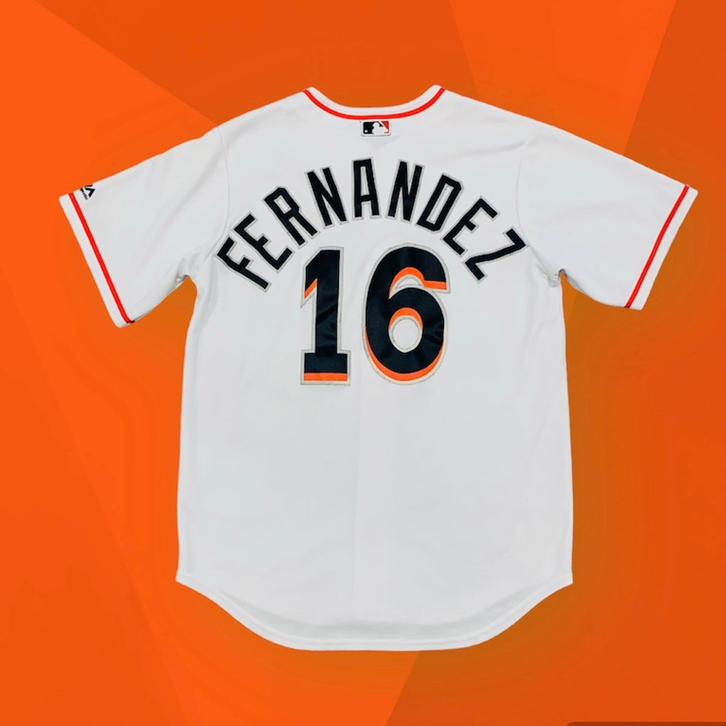 Jose Fernandez Miami Marlins White Home 7700 Majestic Jersey M