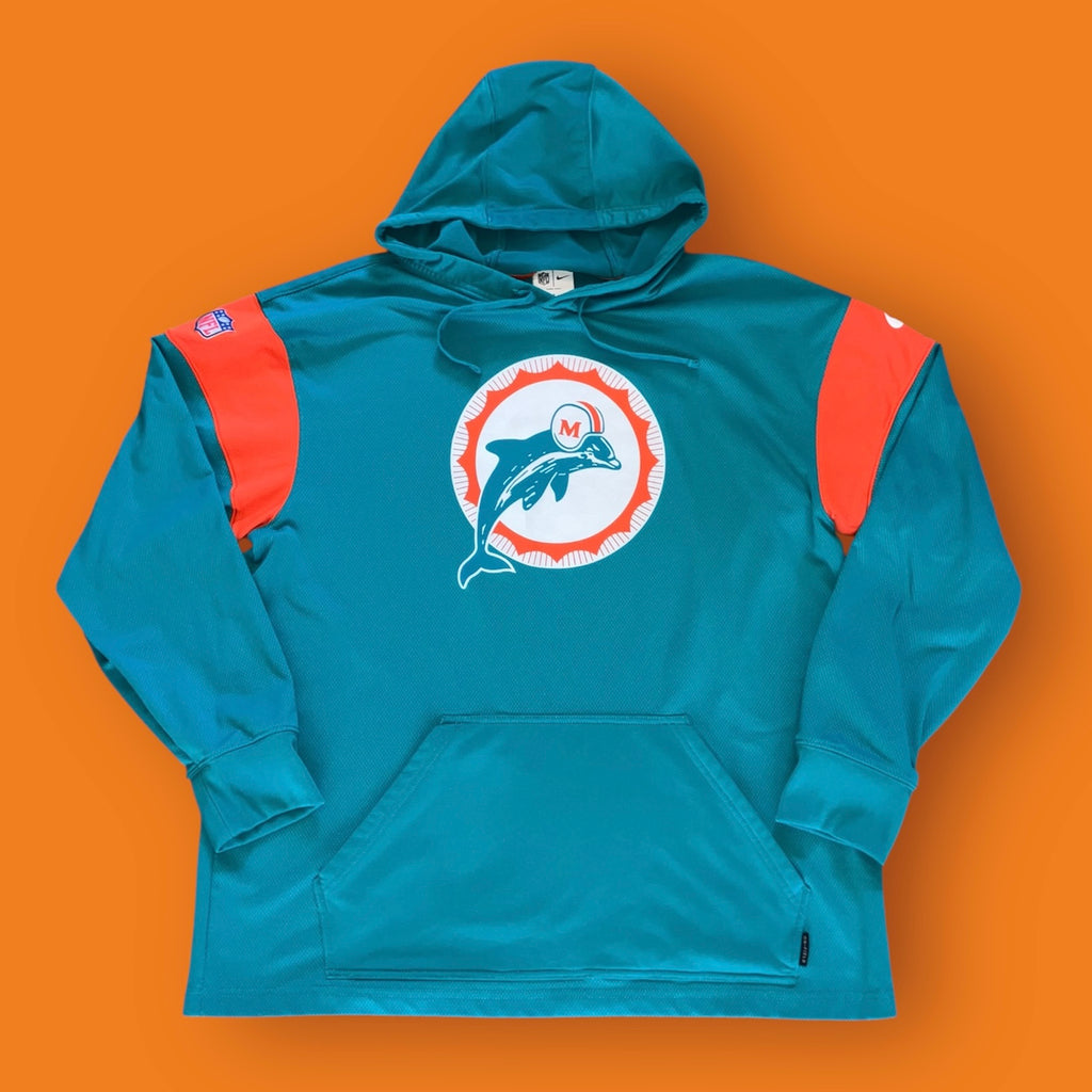 Miami Dolphins Aqua Nike Arch Throwback On Field Hoodie Men Large