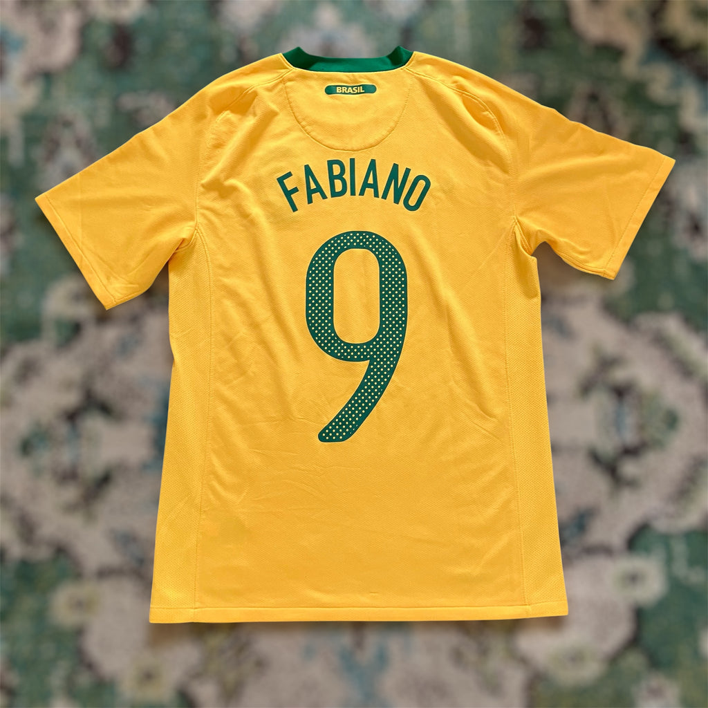 Fabiano 2010 Brazil Home Yellow Nike Jersey Small