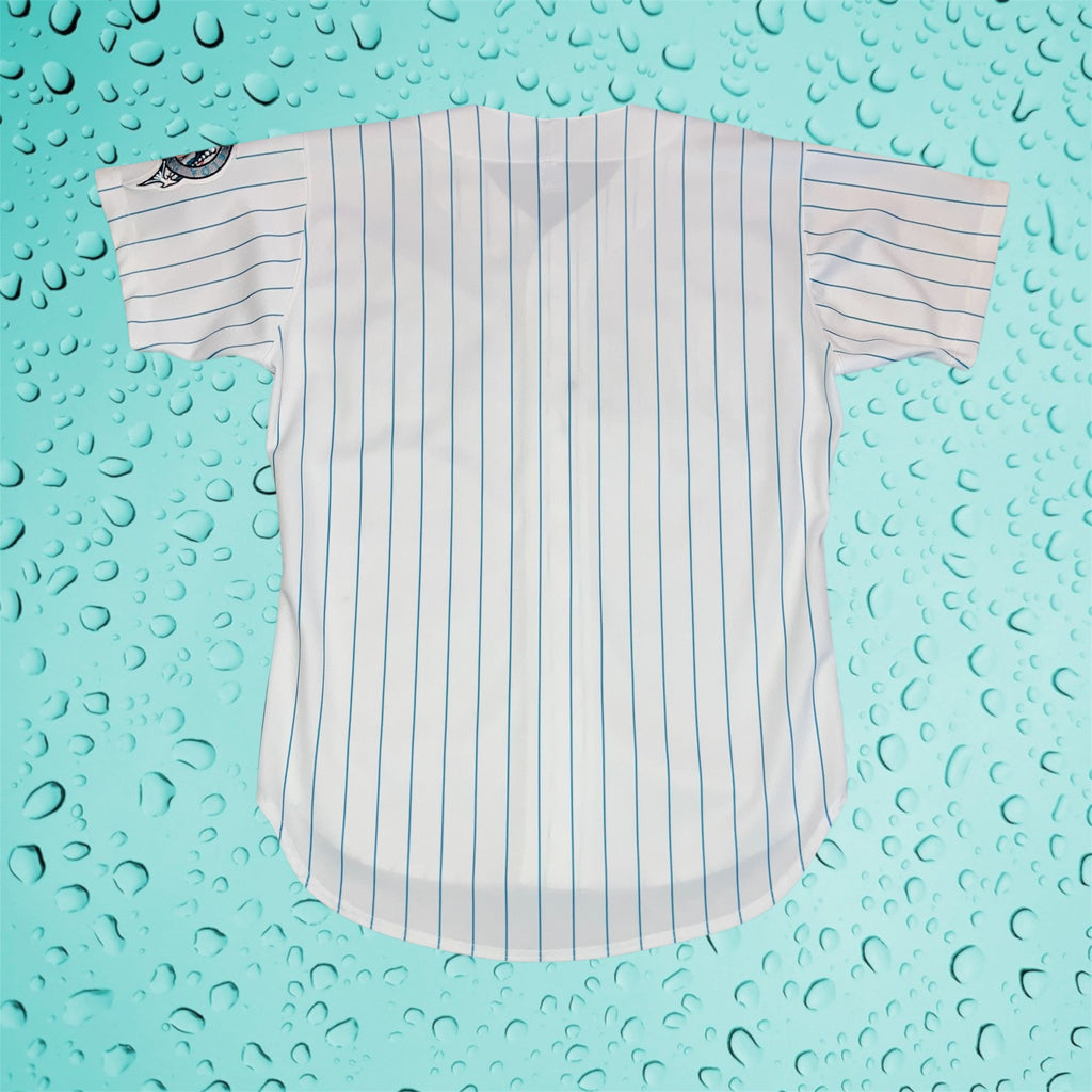 Florida Marlins Pinstripe Russell Athletic Home White Jersey 44