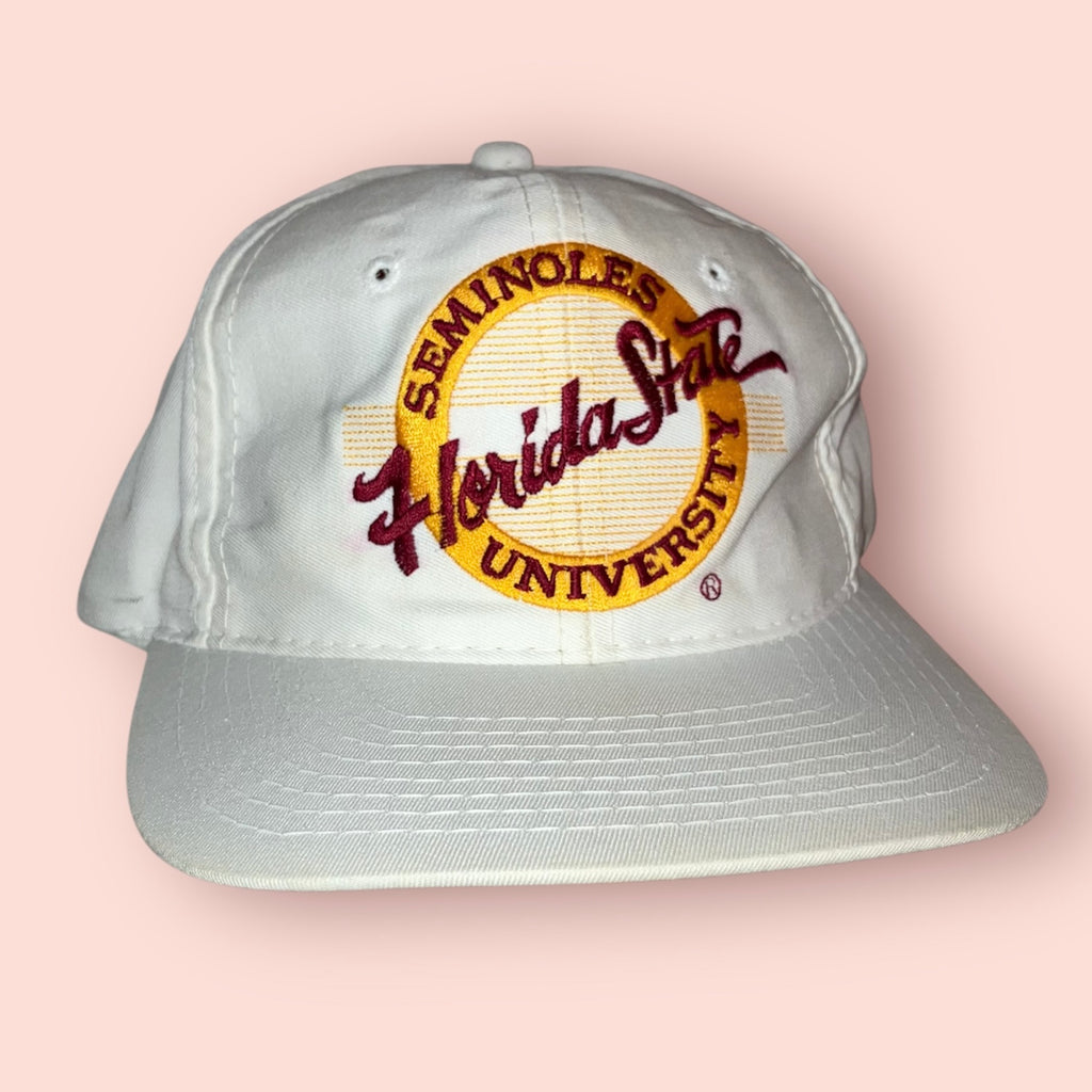 Florida State Seminoles The Game Circle White Snapback Hat