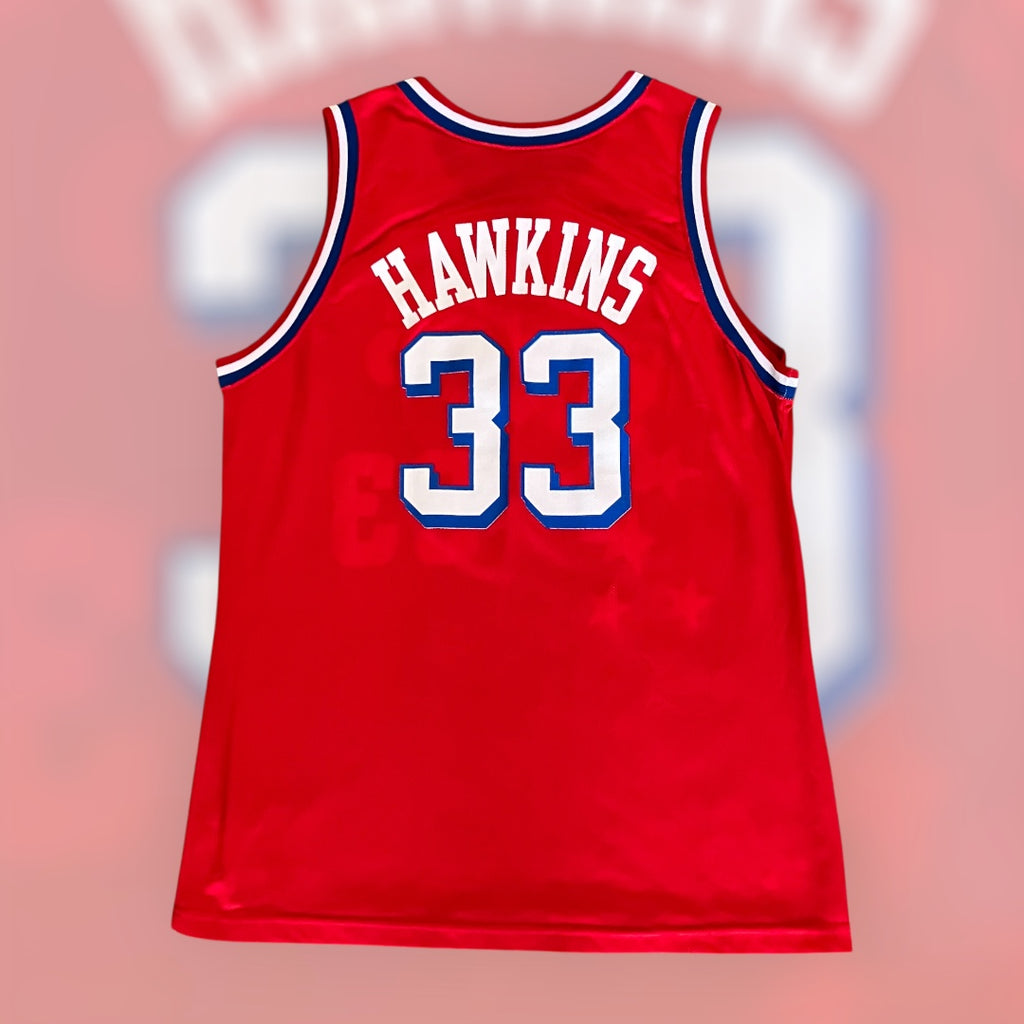 Hersey Hawkins 1991 Philadelphia 76ers Red Champion Jersey Large