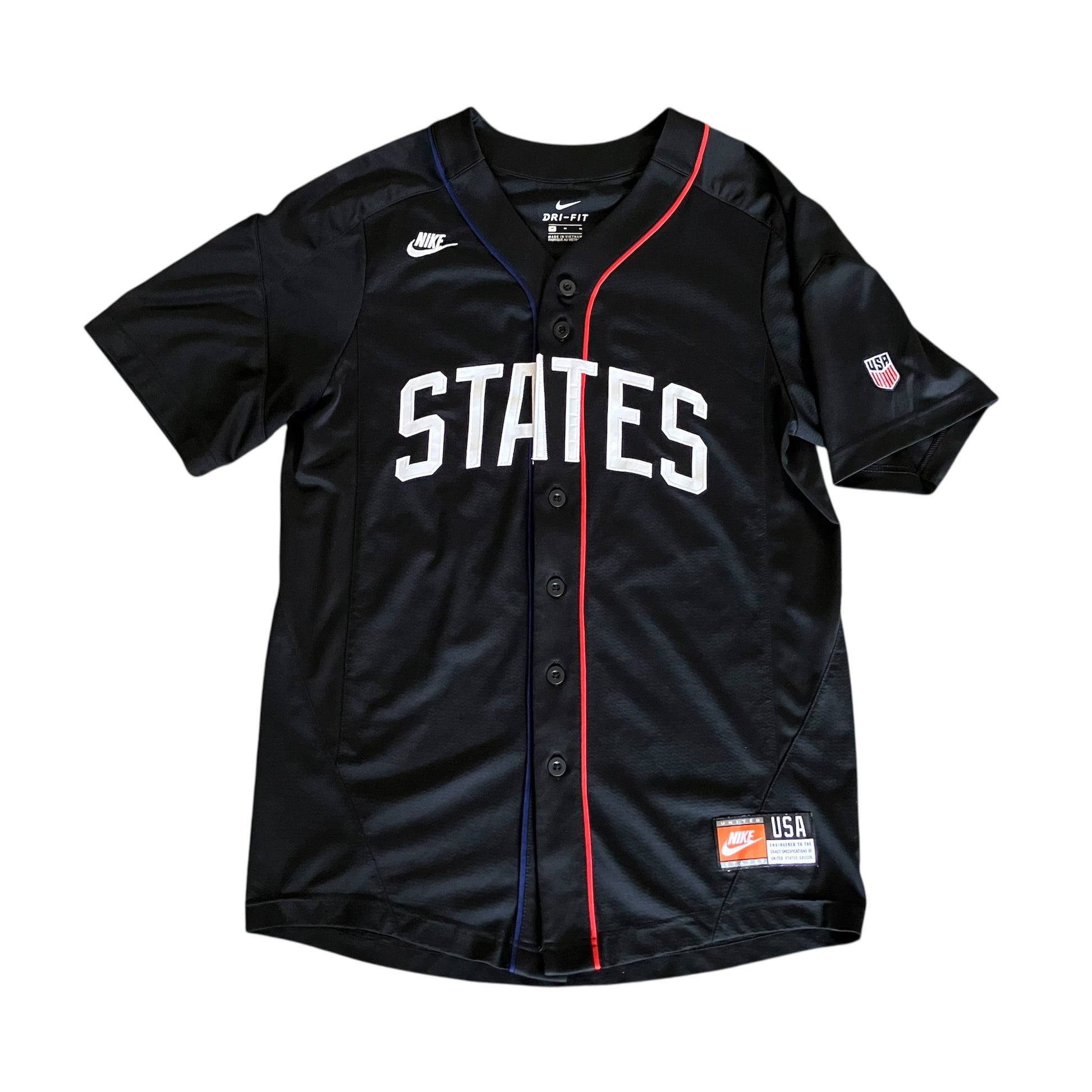 USMNT 2020 Black US Soccer Baseball Nike Button Jersey Medium