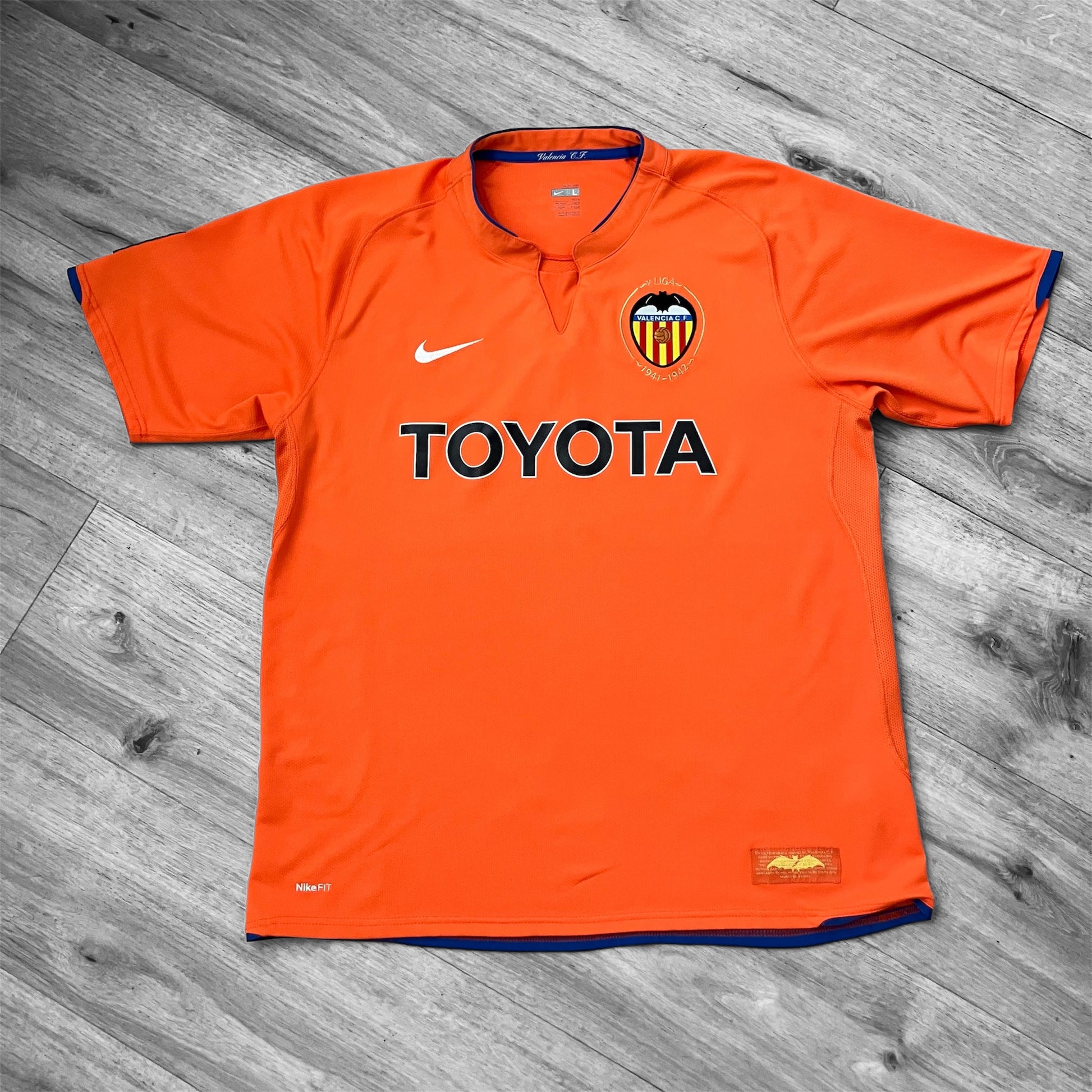 Valencia 2007/08 Orange Road Away Nike Jersey Large
