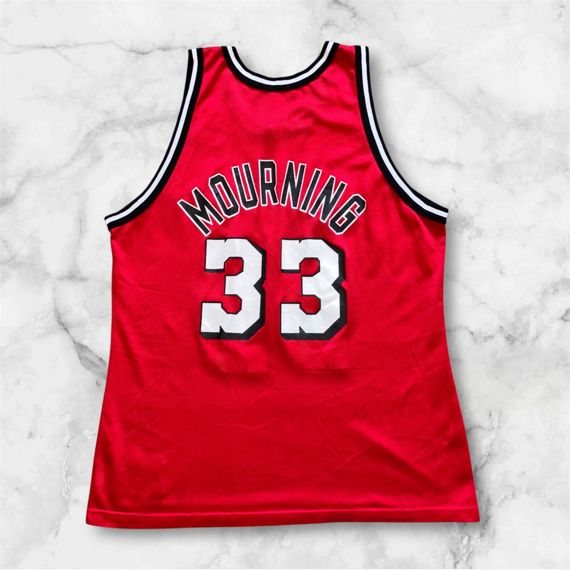 Alonzo Mourning Miami Heat Red Alternate Champion Jersey 48