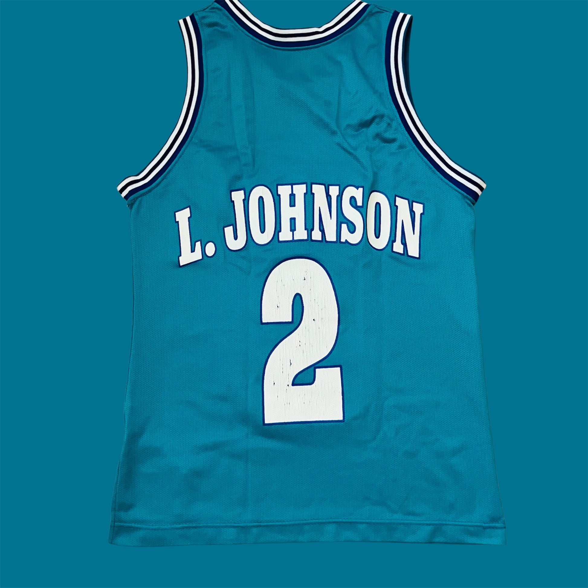 Larry Johnson Charlotte Hornets Teal Champion Jersey 36