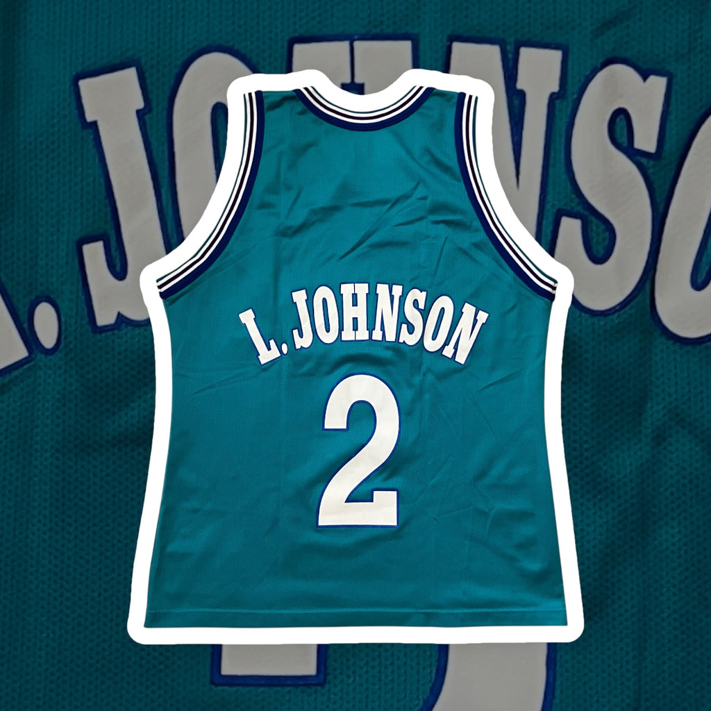 Larry Johnson Charlotte Hornets Teal Champion Jersey 40