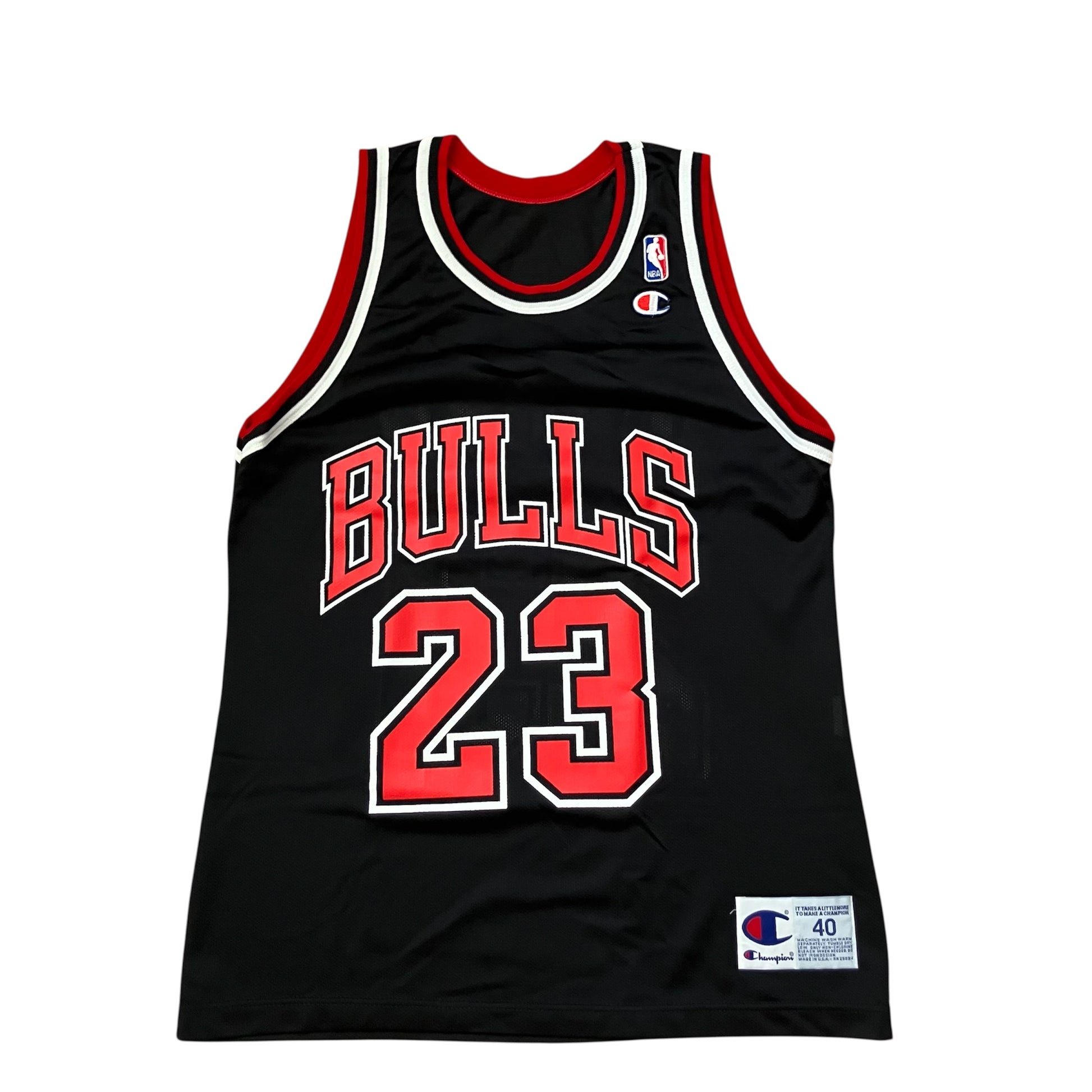 Michael Jordan Chicago Bulls Black Champion Jersey 40