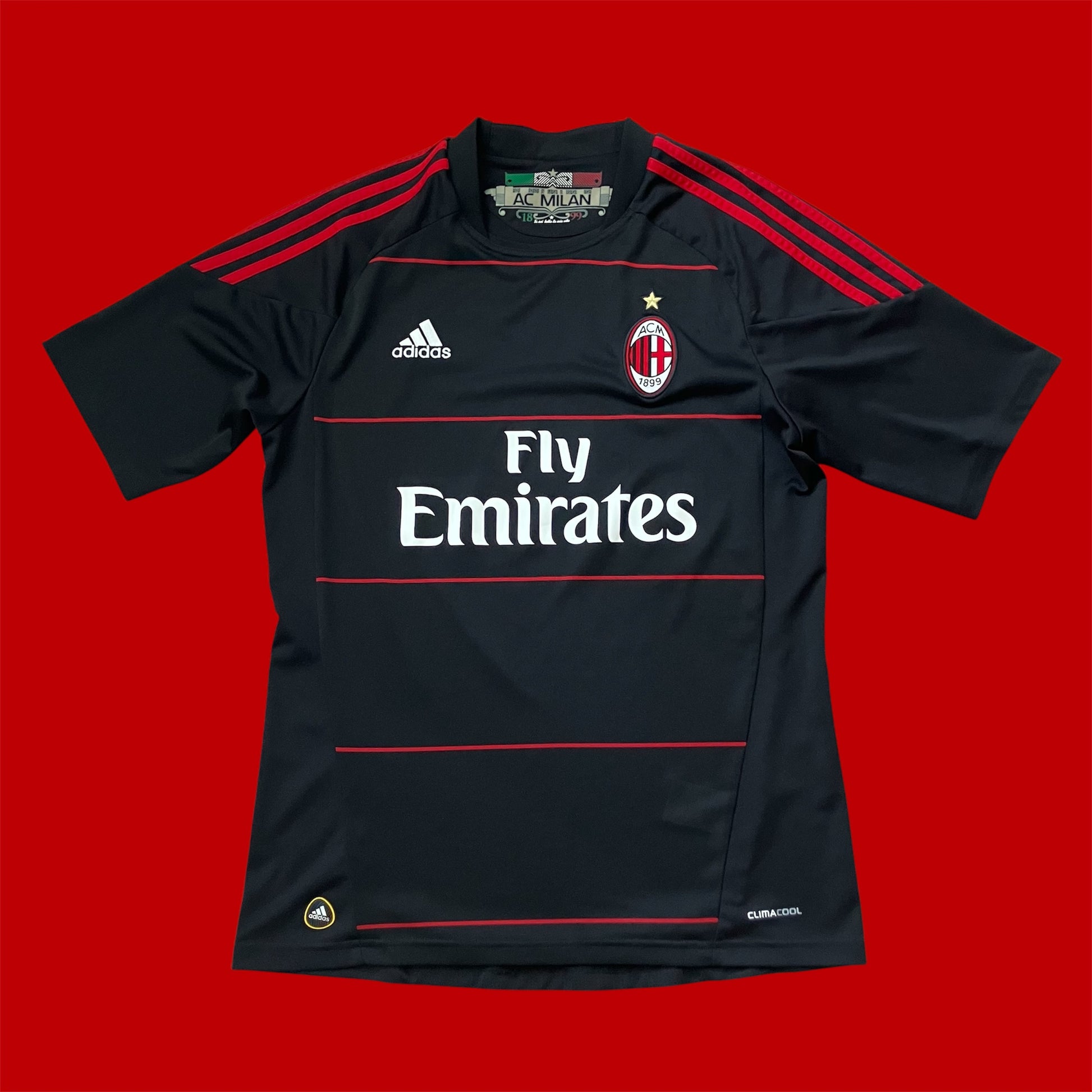 Zlatan Ibrahimovic 2010/11 AC Milan 3rd Black adidas Jersey Medium