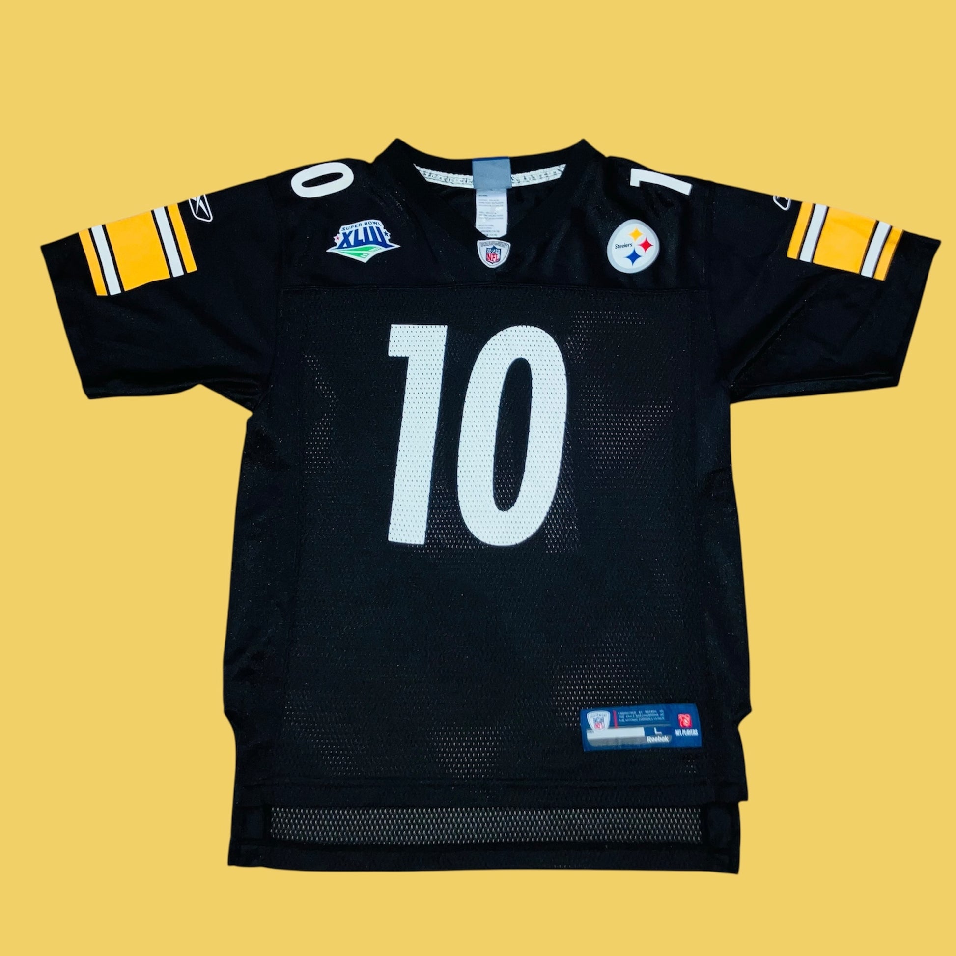 Santonio Holmes Kids Pittsburgh Steelers Super Bowl XLIII Reebok Jersey Large