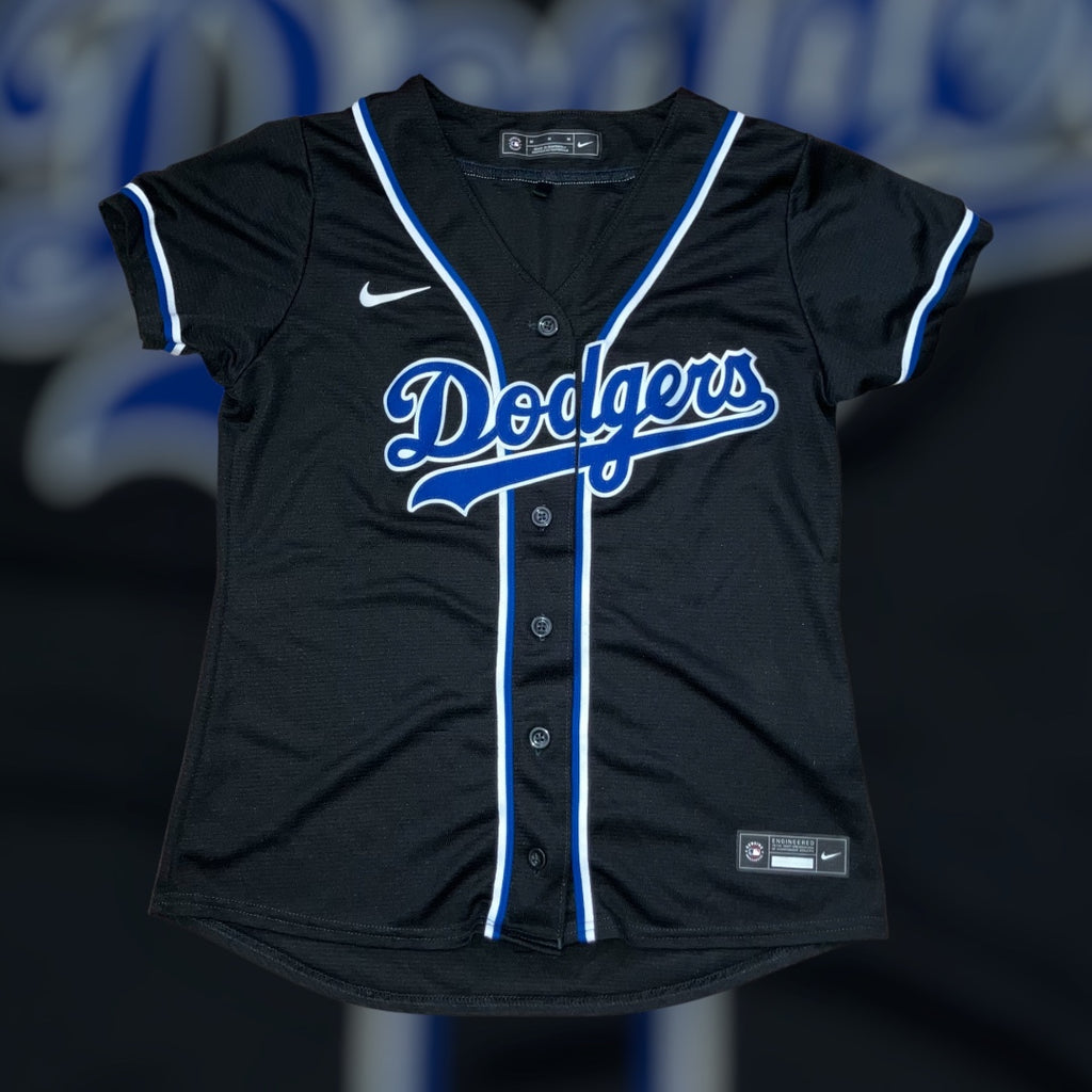 Los Angeles Dodgers Women's Jersey - Black Nike Jersey Medium