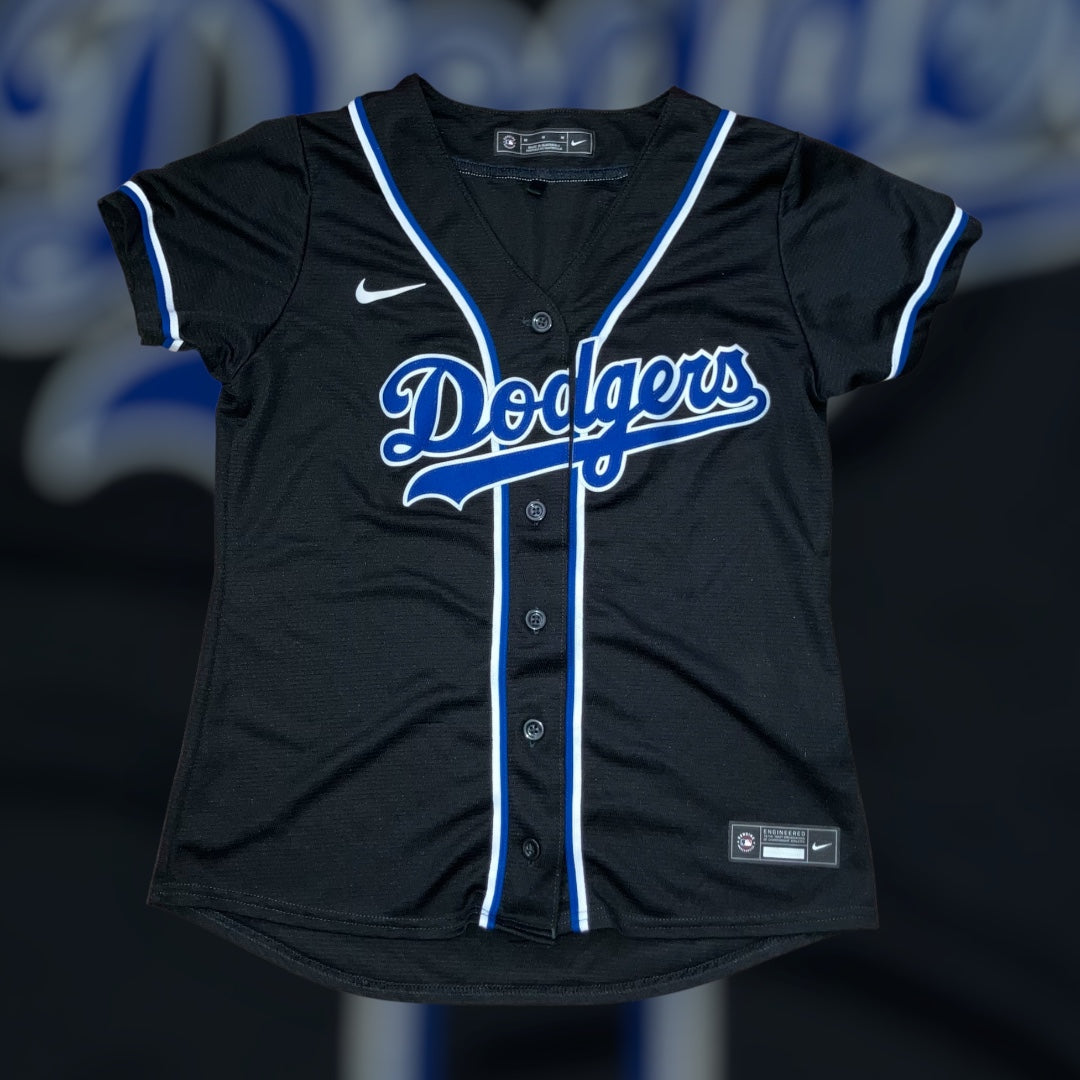 Los Angeles Dodgers Women's Jersey - Black Nike Jersey Medium