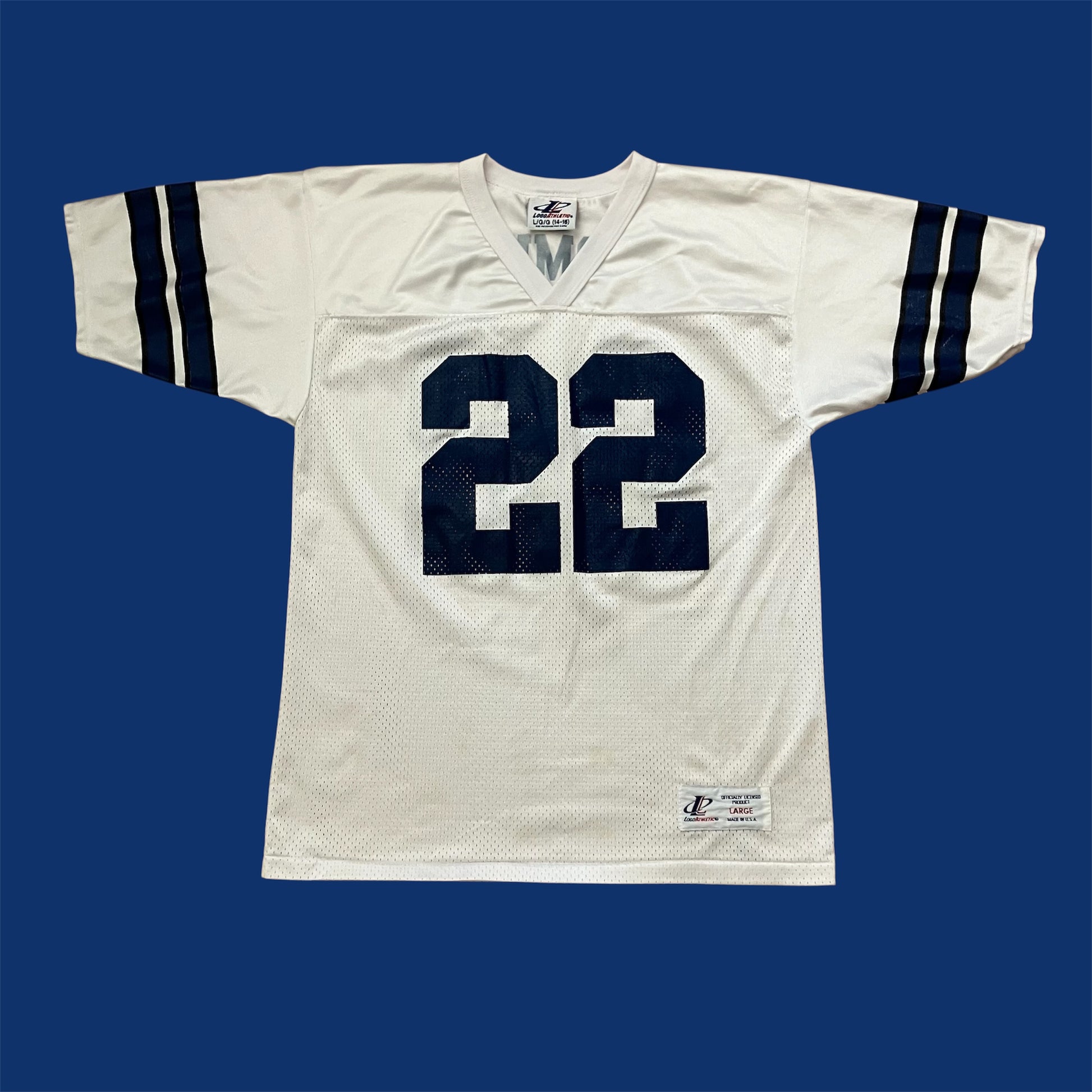 Emmitt Smith Kids Dallas Cowboys White Logo Jersey Large