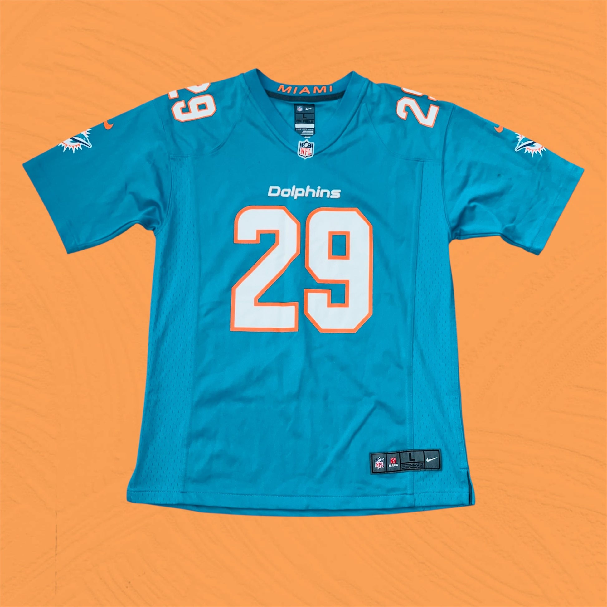 Minkah Fitzpatrick Kids Miami Dolphins Aqua Nike Jersey Large